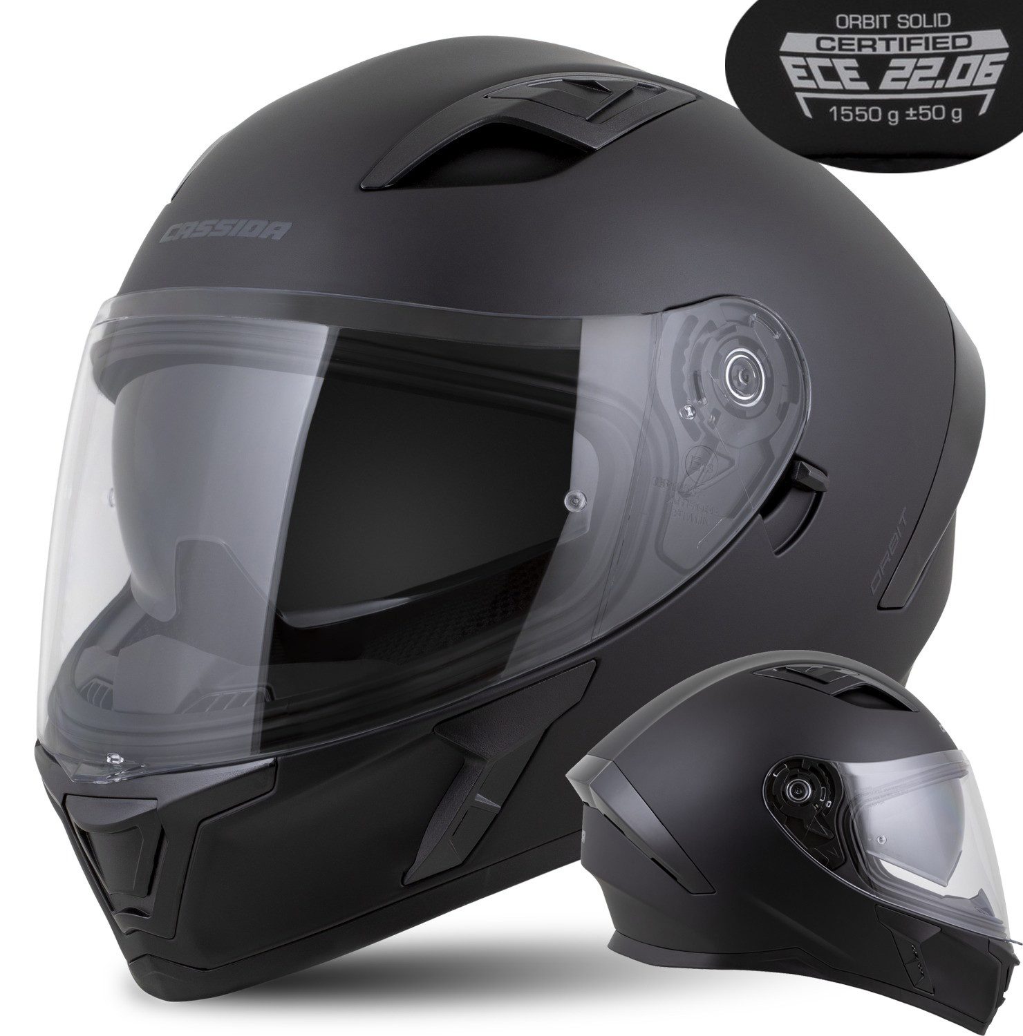 Motorradhelm Orbit SOLID schwarz matt