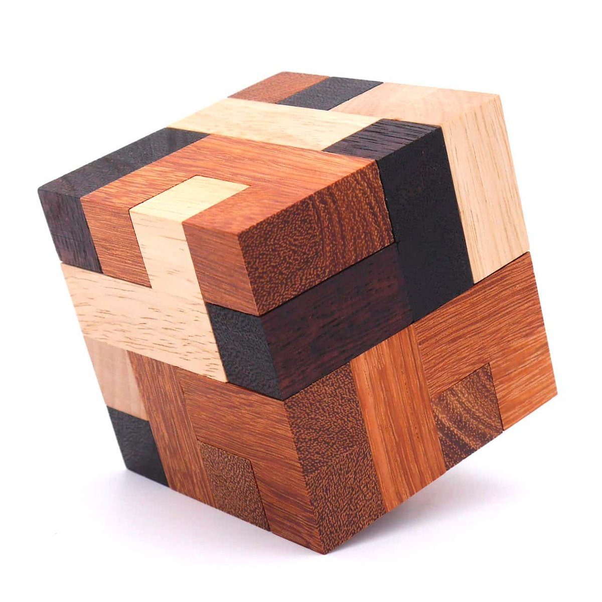 ROMBOL Denkspiele Spiel, 3D-Puzzle Convolution - sehr altes Interlocking  Puzzle, Holzspiel