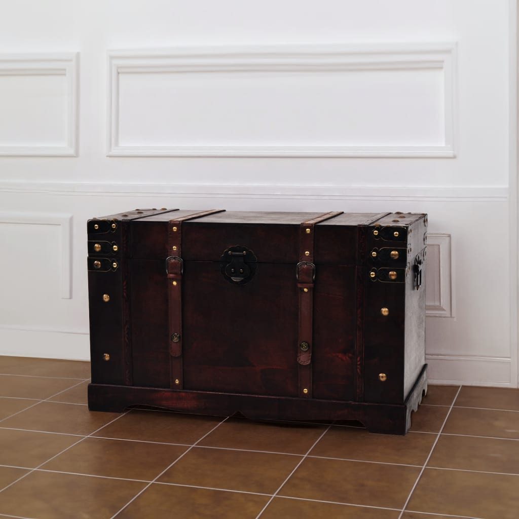 furnicato Truhe Aufbewahrungstruhe Braun 66 x 38 x 40 cm aus Holz und Holzwerkstoff (1 St), Schatztruhe mit Schnappverschluss und Griffen für das Schlafzimmer