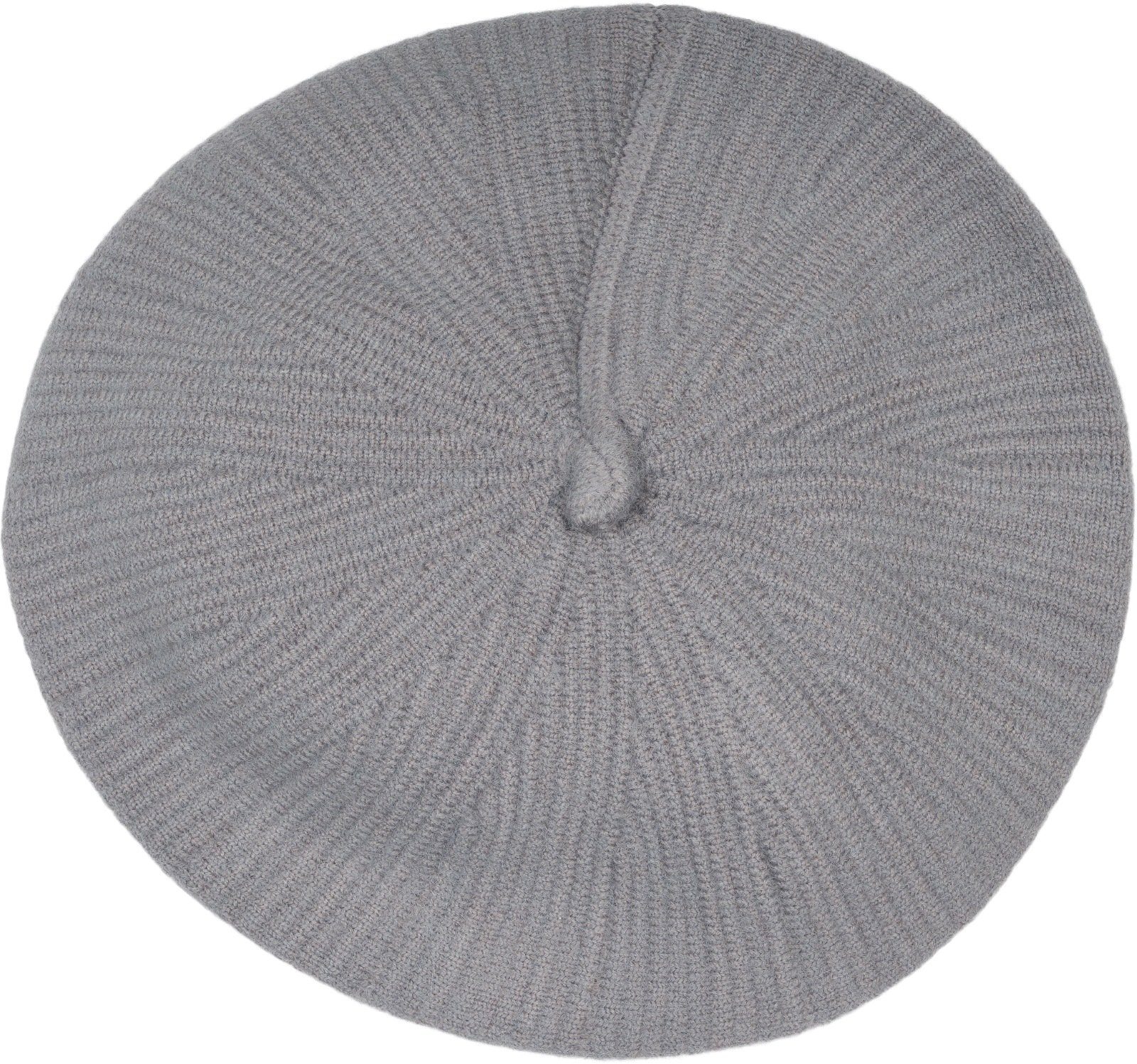 Feinstrick Streifen Baskenmütze (1-St) Baskenmütze styleBREAKER Grau Muster mit