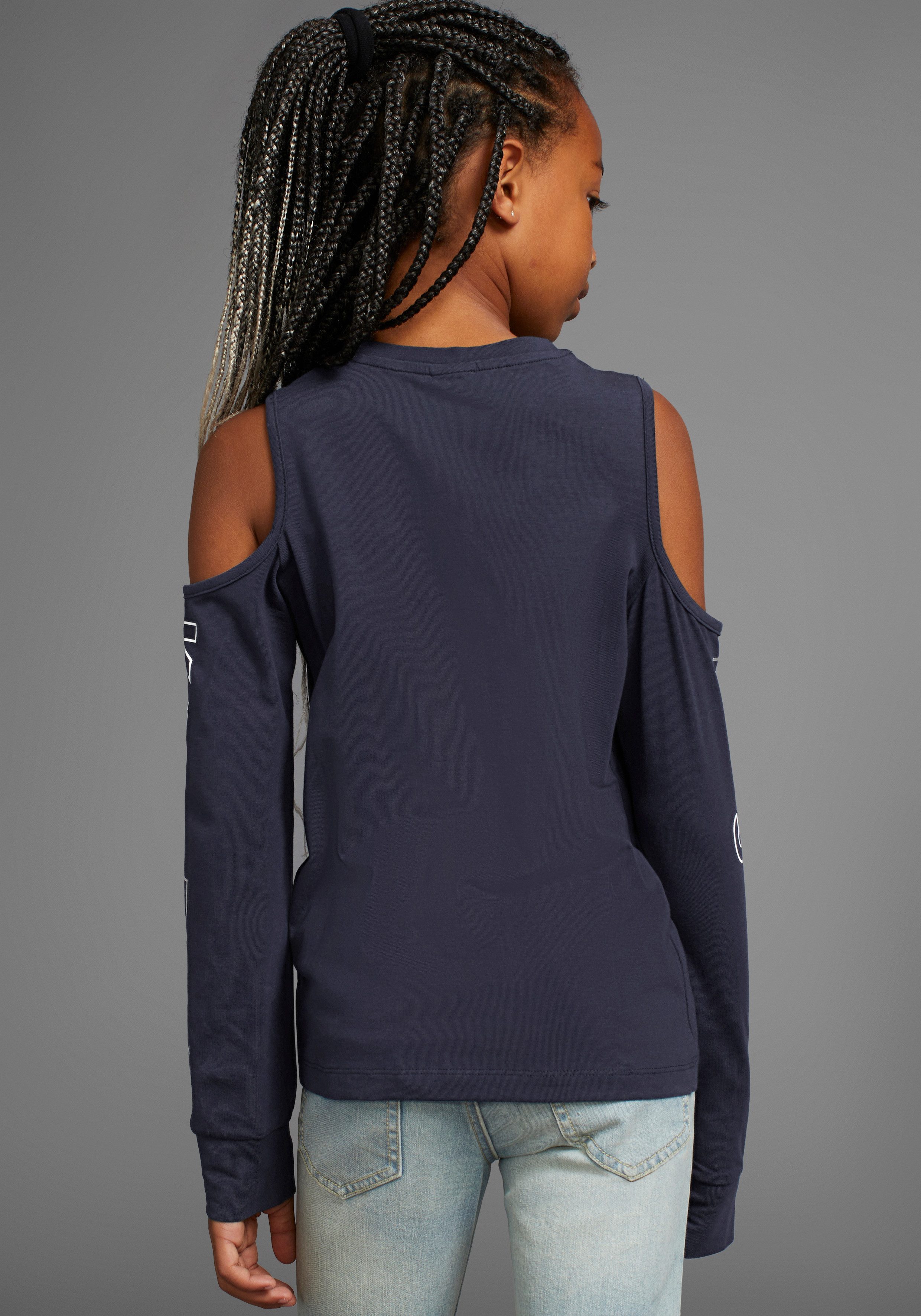 KangaROOS Langarmshirt Shirt cut-out mit modischen Cut-Outs an den Schultern – Bild 3 von 5