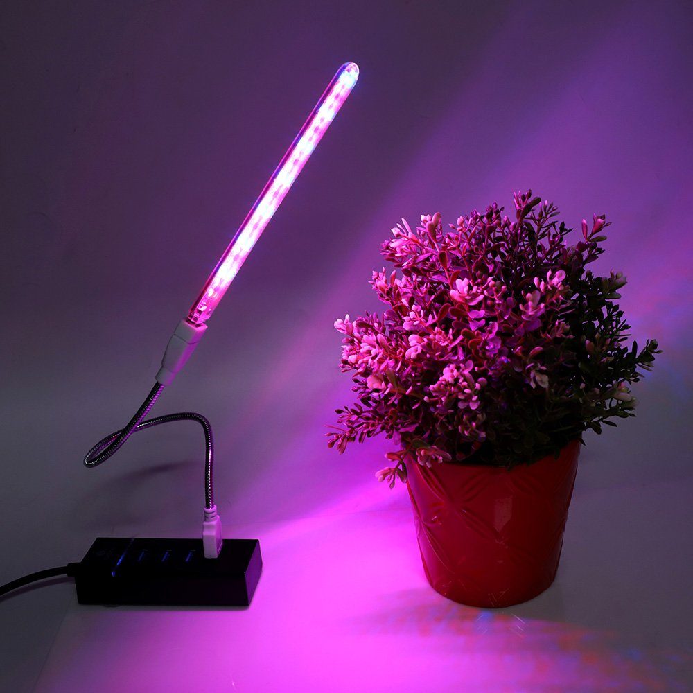 Sunicol Pflanzenlampe LED Pflanze Wachsen Lichtleiste, 5V, Rot Blau  Spektrum, USB, LED-Pflanzenwachstumsleuchte mit USB-Kabel, Rot & Blau