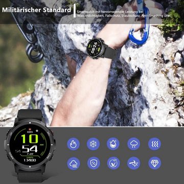 Carneedi Smartwatch (1,39 Zoll, Android iOS), Herren telefonfunktion sportuhr uhren sportmodi aktivitätstracker