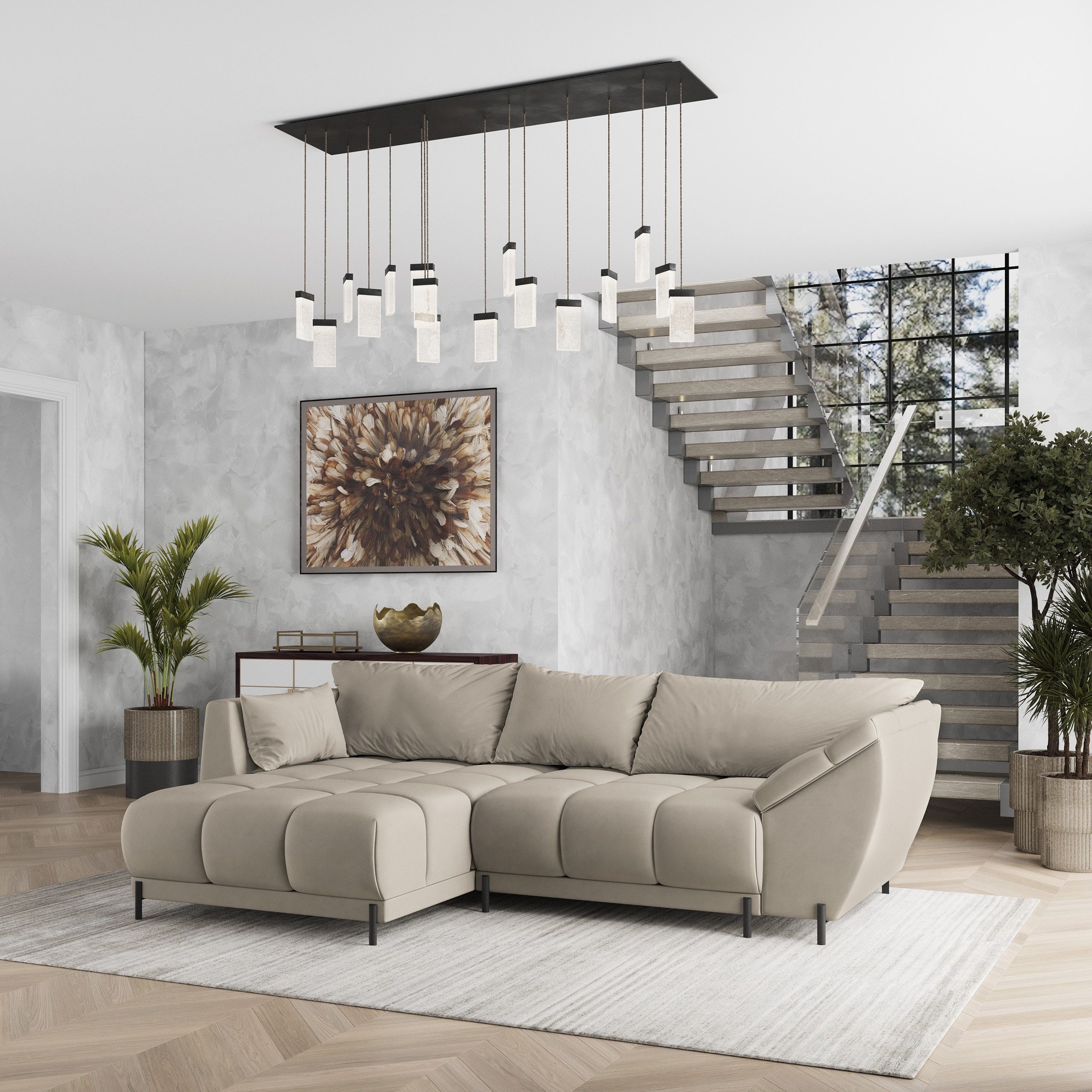 Masseno Ecksofa VESTANO mit Schlaffunktion L-Form, Sofa mit Bettkasten