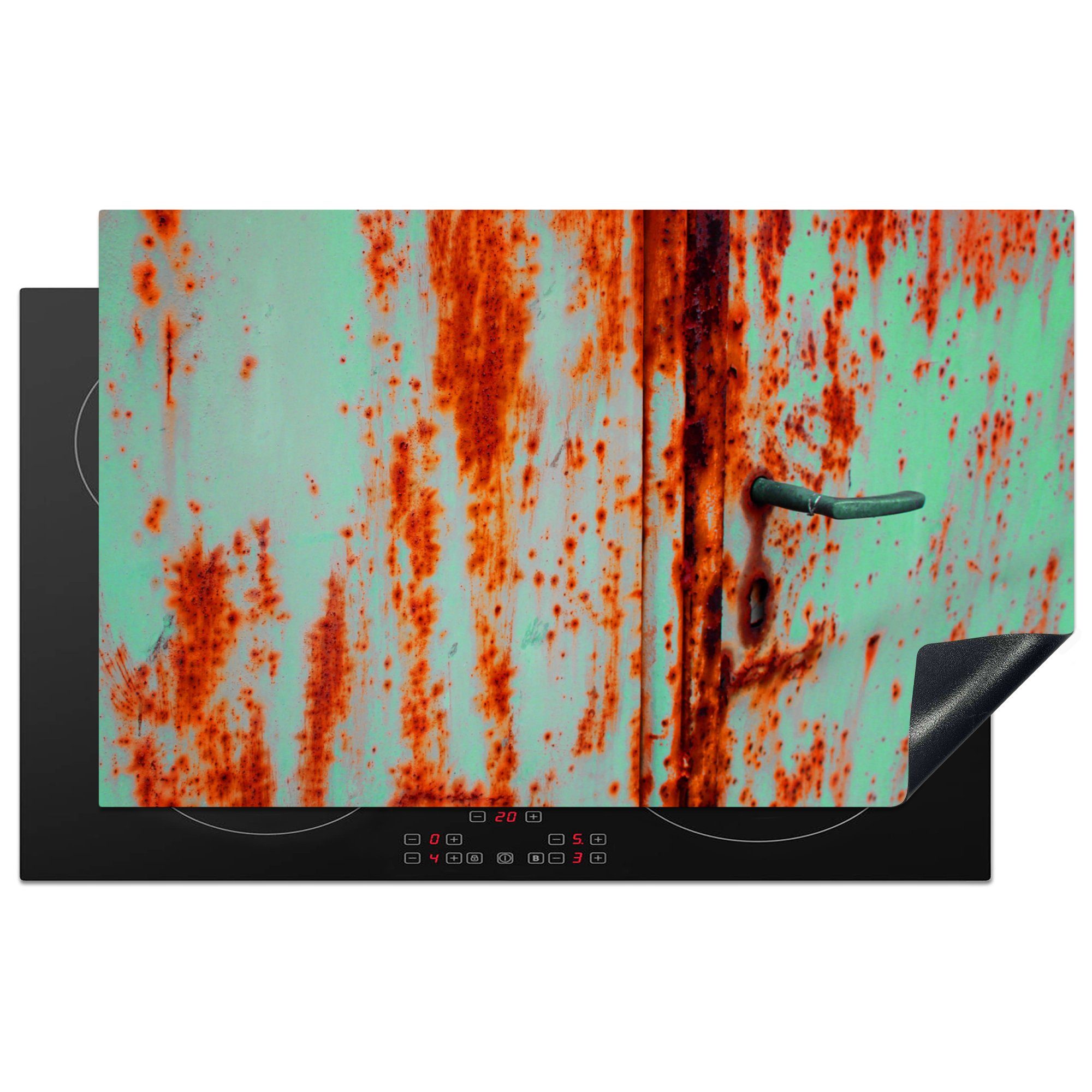 MuchoWow Herdblende-/Abdeckplatte Rost - Eisen - Induktionsschutz - Industrie - Abdeckplatte, Vinyl, (1 tlg), 83x51 cm, Ceranfeldabdeckung, Arbeitsplatte für küche
