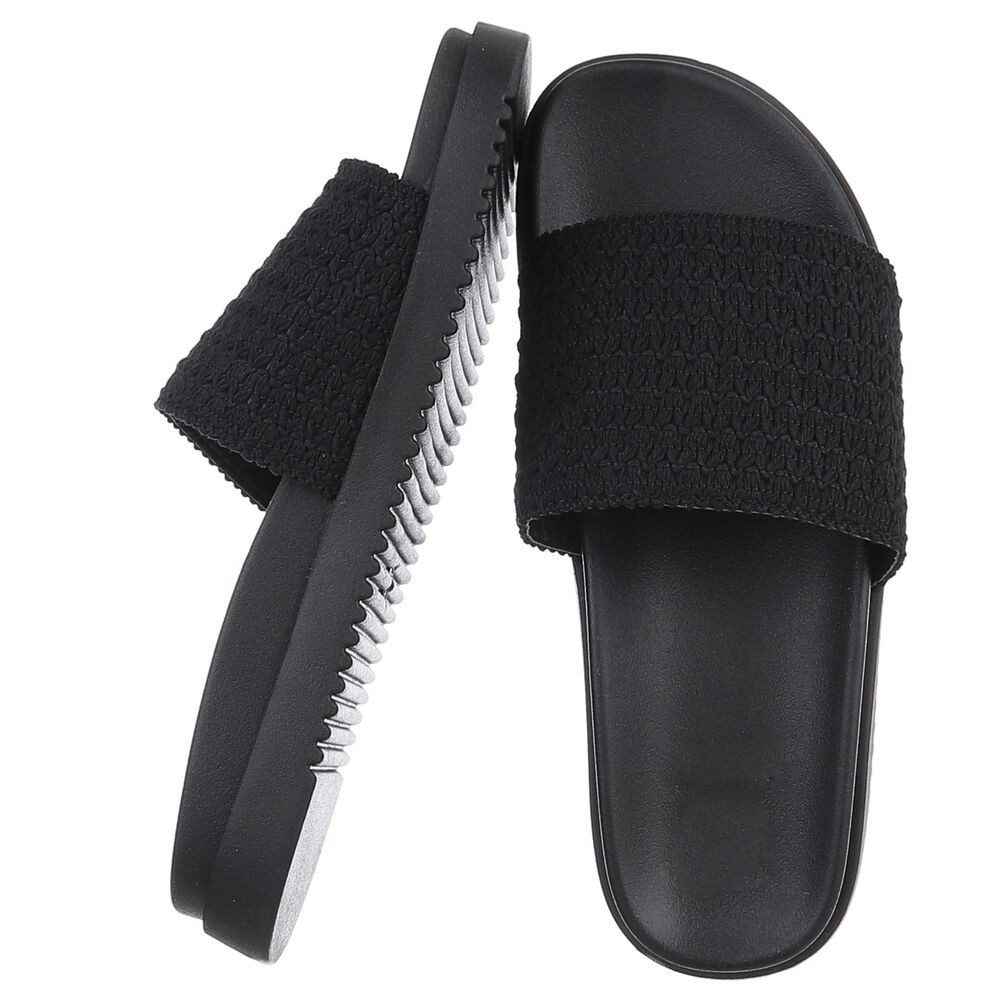 Ital-Design Moderne Damen Sandalen mit geflochtenem Obermaterial Pantolette günstig online kaufen