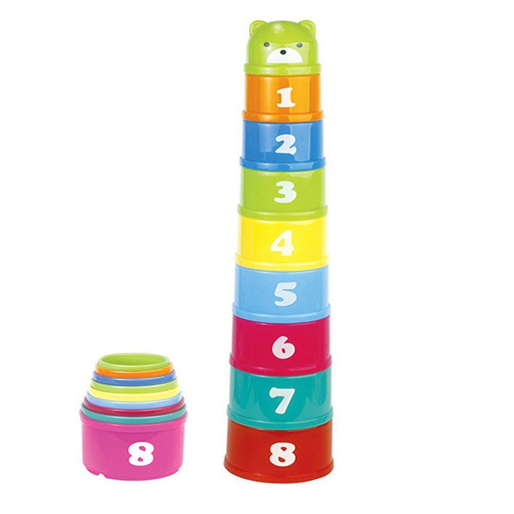 Sorvyzxn Stapelspielzeug Stapelbecher Spielzeug, Stapelturm mit 9 bechers, Baby Spielzeug, Stapelturm Baby, kinderspielzeug