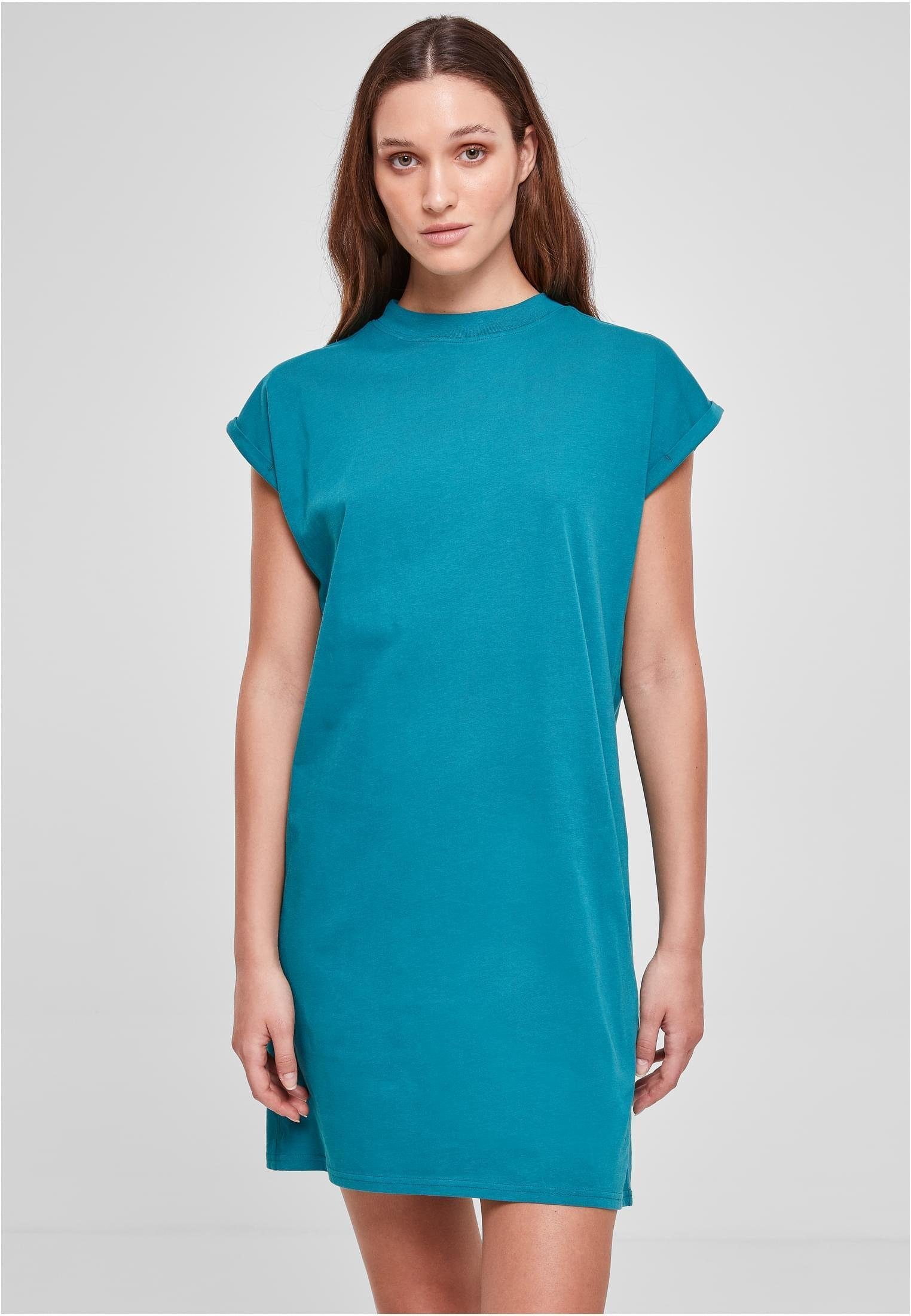 URBAN CLASSICS Sweatkleid Damen Turtle Extended Shoulder Dress aufgerollte Ärmel