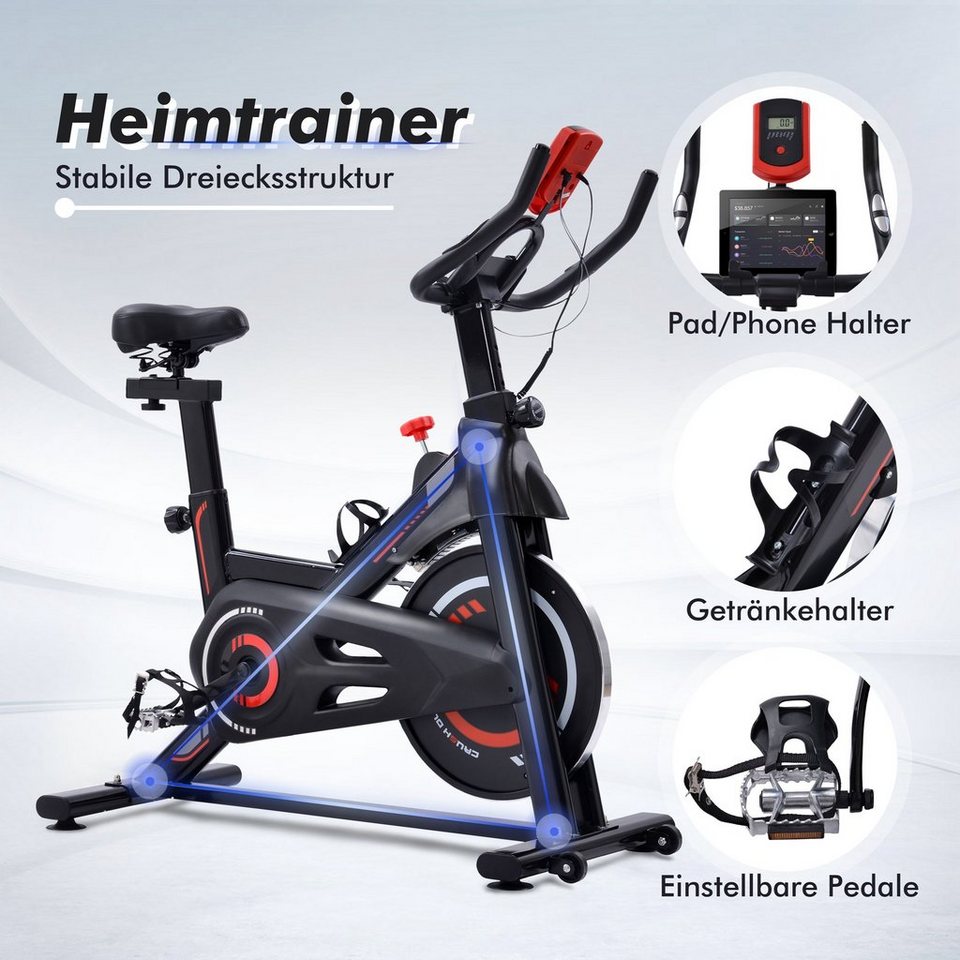 Heimtrainer Fahrrad FitnessBike Hometrainer Fitness-Fahrrad Indoor Widerstand DE