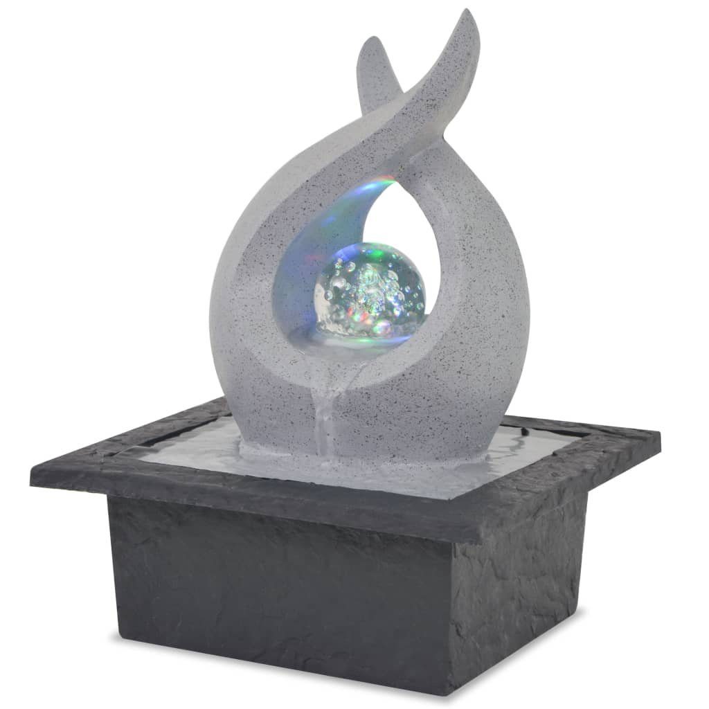 vidaXL Wasserfall Zimmerbrunnen mit LED Polyresin