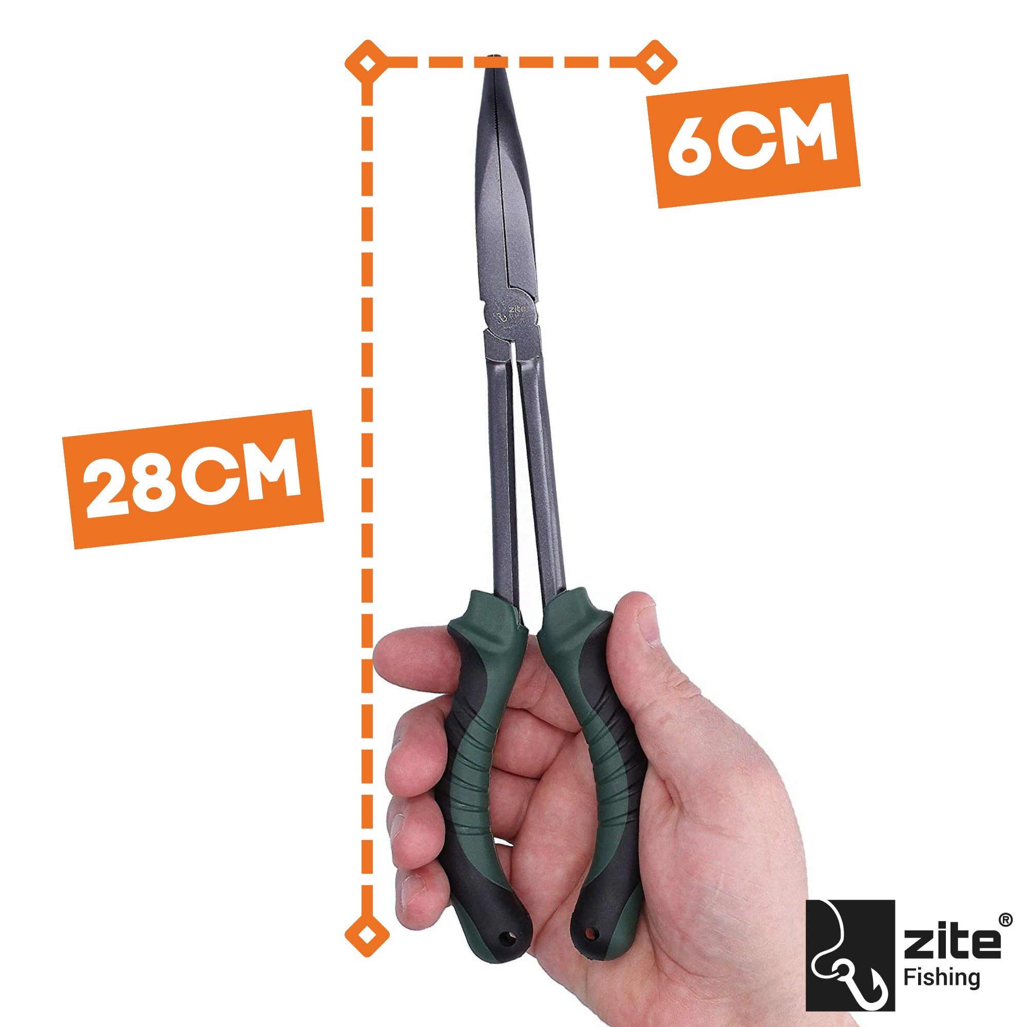 Zite Anglerzange Hakenlöser-Zange XXL, gebogen für mühelose Hakenentfernung