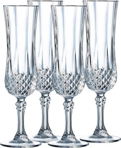 Luminarc Sektglas Trinkglas Longchamp Eclat, Glas, Gläser Set, sehr hochwertiges Kristallinglas
