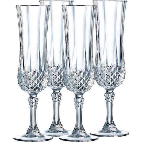 Luminarc Sektglas Trinkglas Longchamp Eclat, Glas, Gläser Set, sehr hochwertiges Kristallinglas