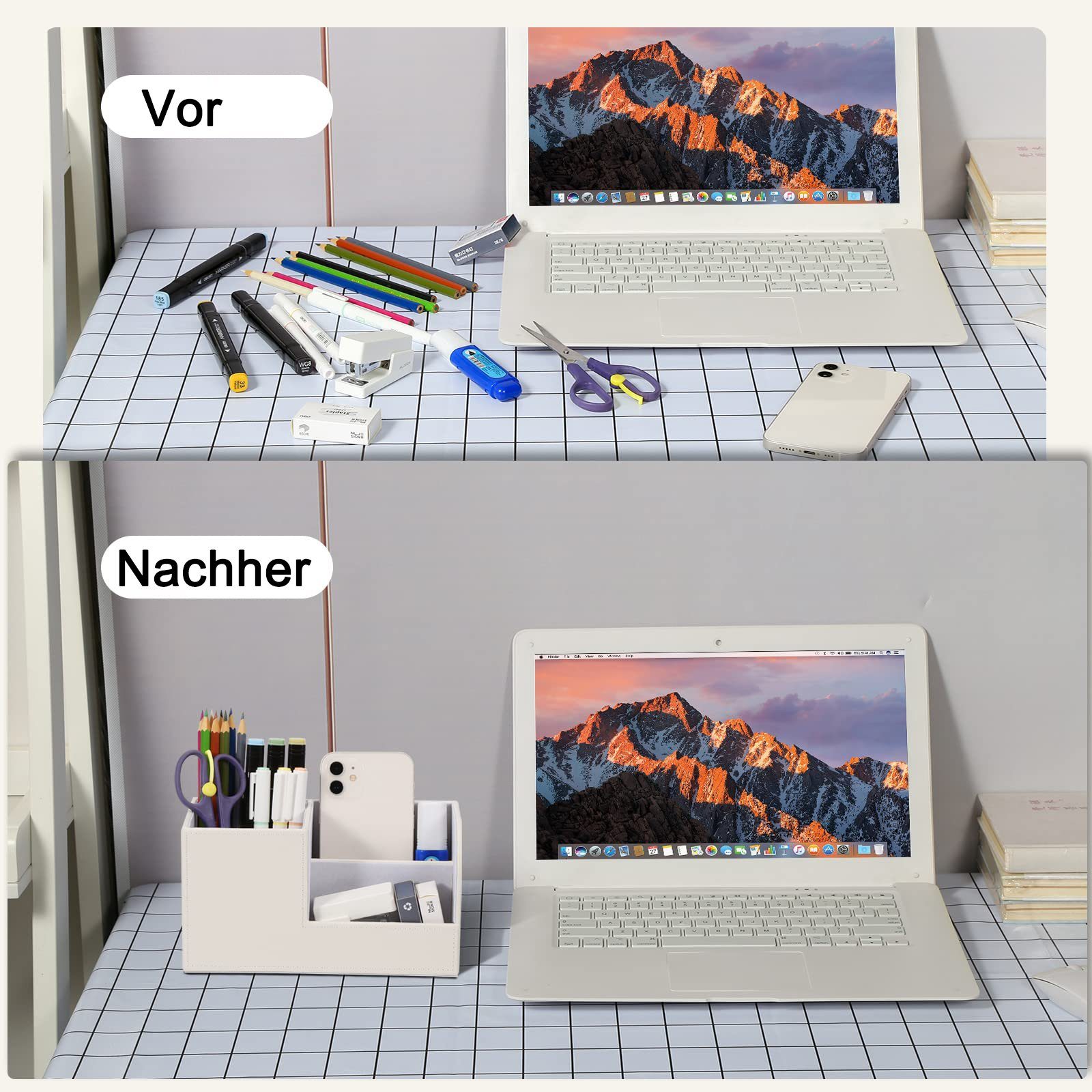 Büro-Bleistifthalter Organizer weiß Schreibtisch, Organizer GelldG Stifthalter