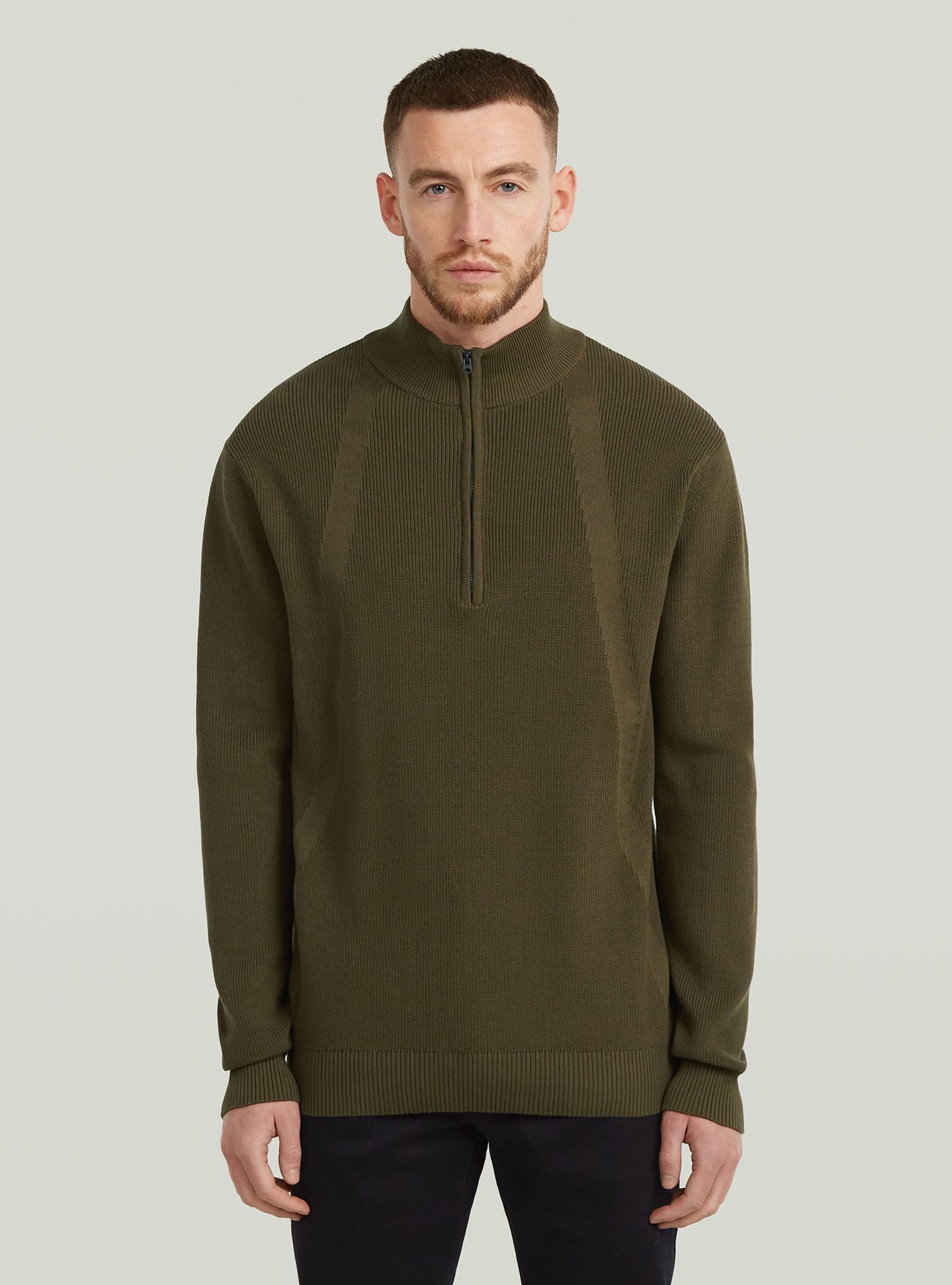G-STAR Longpullover Structured Half Zip Knit