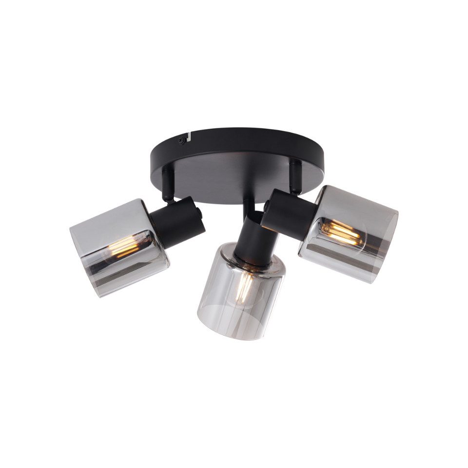 Qazqa LED Aufbaustrahler Cilin, ohne Leuchtmittel, E14, Schwarz, Modern, Me günstig online kaufen