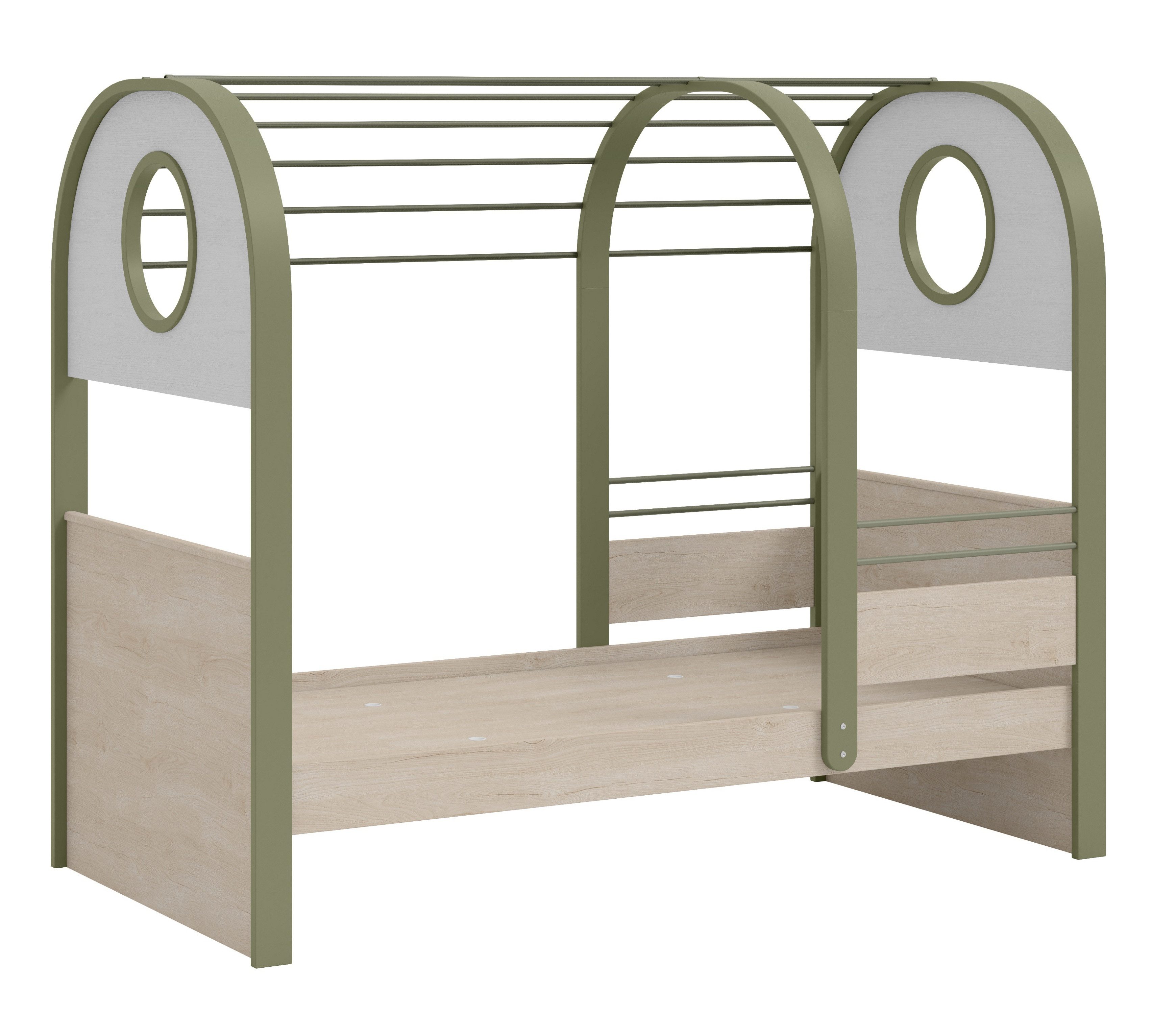 Möbel-Zeit Kinderbett JOY 100x200 cm – Hausbett-Design – Optional mit Ausziehbett 90x190 cm