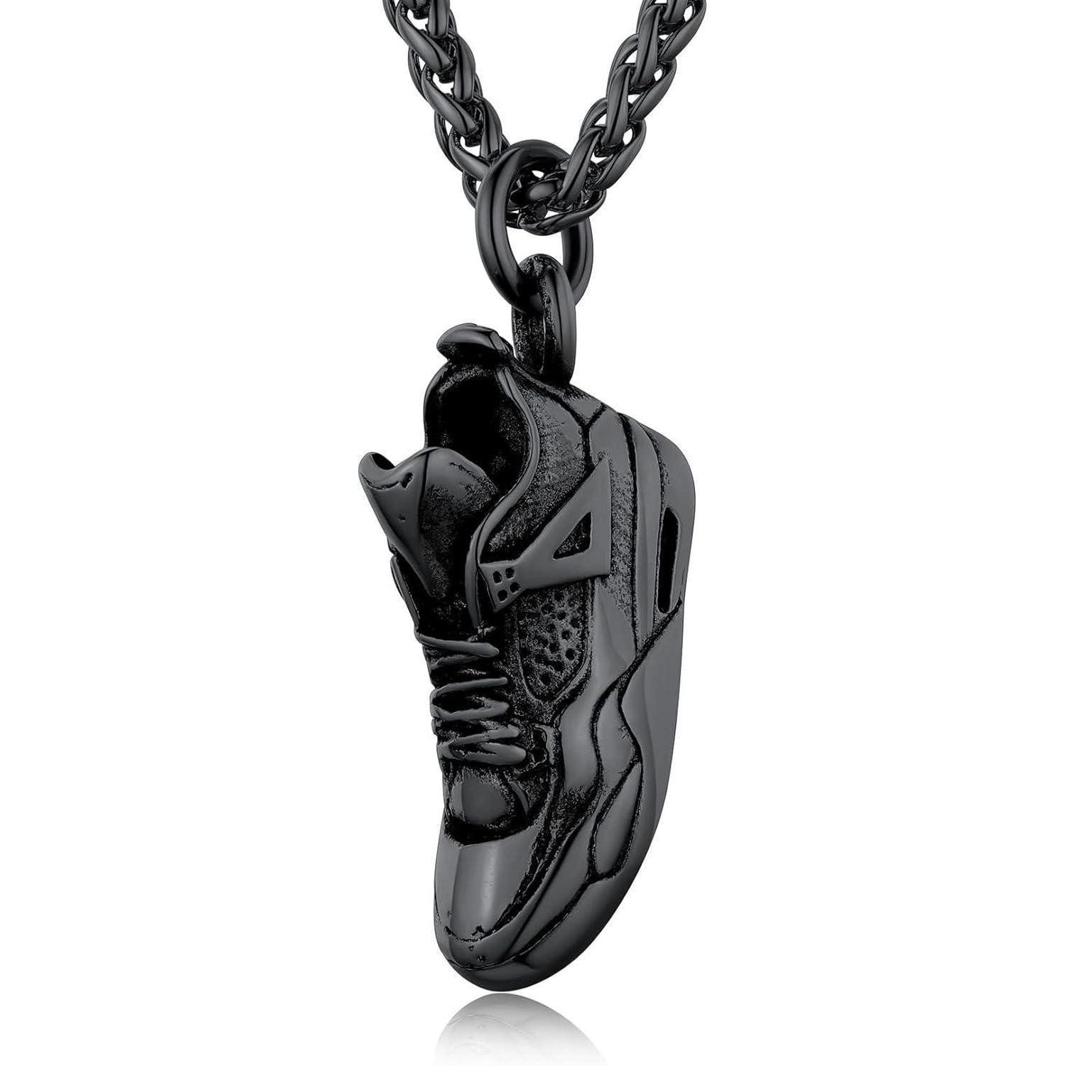 Valentinstagsgeschenk LuxusKollektion Kette und Anhänger Set Herren Kette Sneaker Sportschuh Halskette Edelstahl Hip Hop Punk