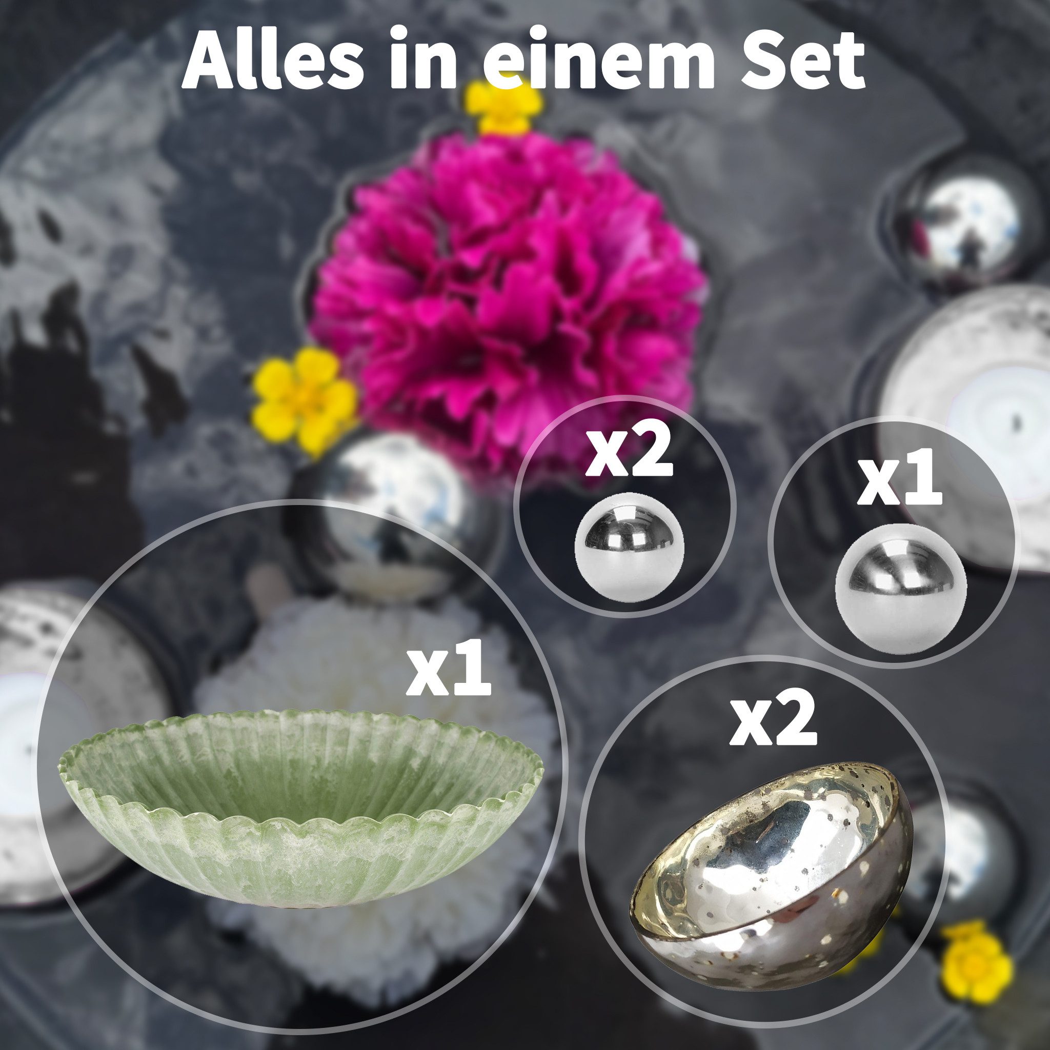 matches21 HOME & HOBBY Wasserspiel Miniteich Set Schale in Grün, Schwimm Te günstig online kaufen