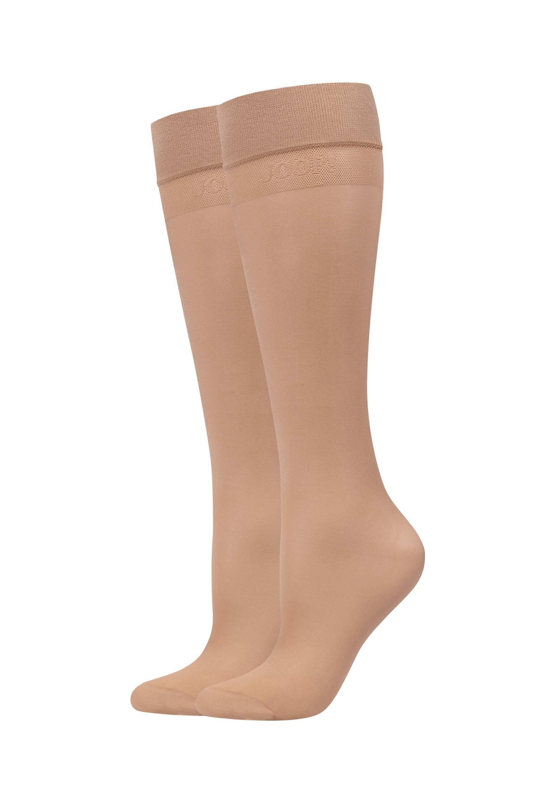 JOOP! Kniestrümpfe Kniestrümpfe 2er Pack 2er Pack Druckfreier Bund für angenehmen Sitz, 20 DEN
