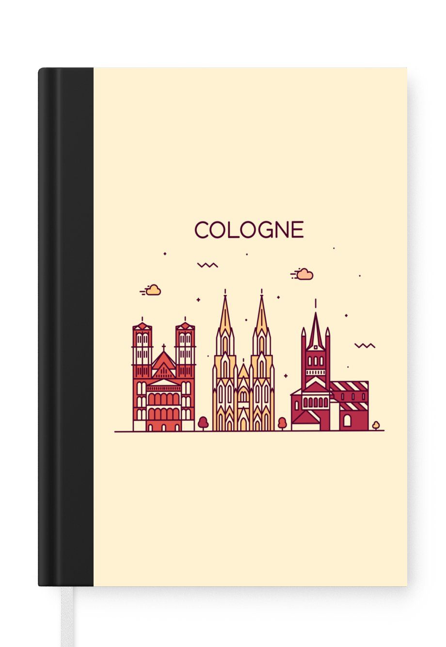 MuchoWow Notizbuch Köln - Seiten, Skyline Deutschland, A5, Haushaltsbuch Merkzettel, - 98 Tagebuch, Journal, Notizheft