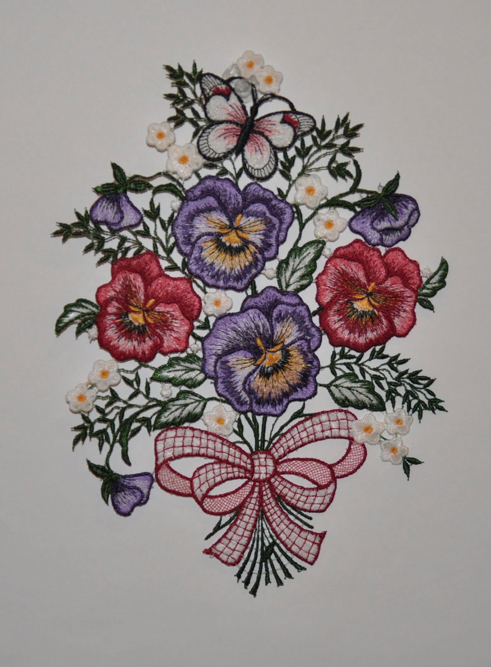 Stickereien Plauen Fensterbild Veilchen günstig online kaufen