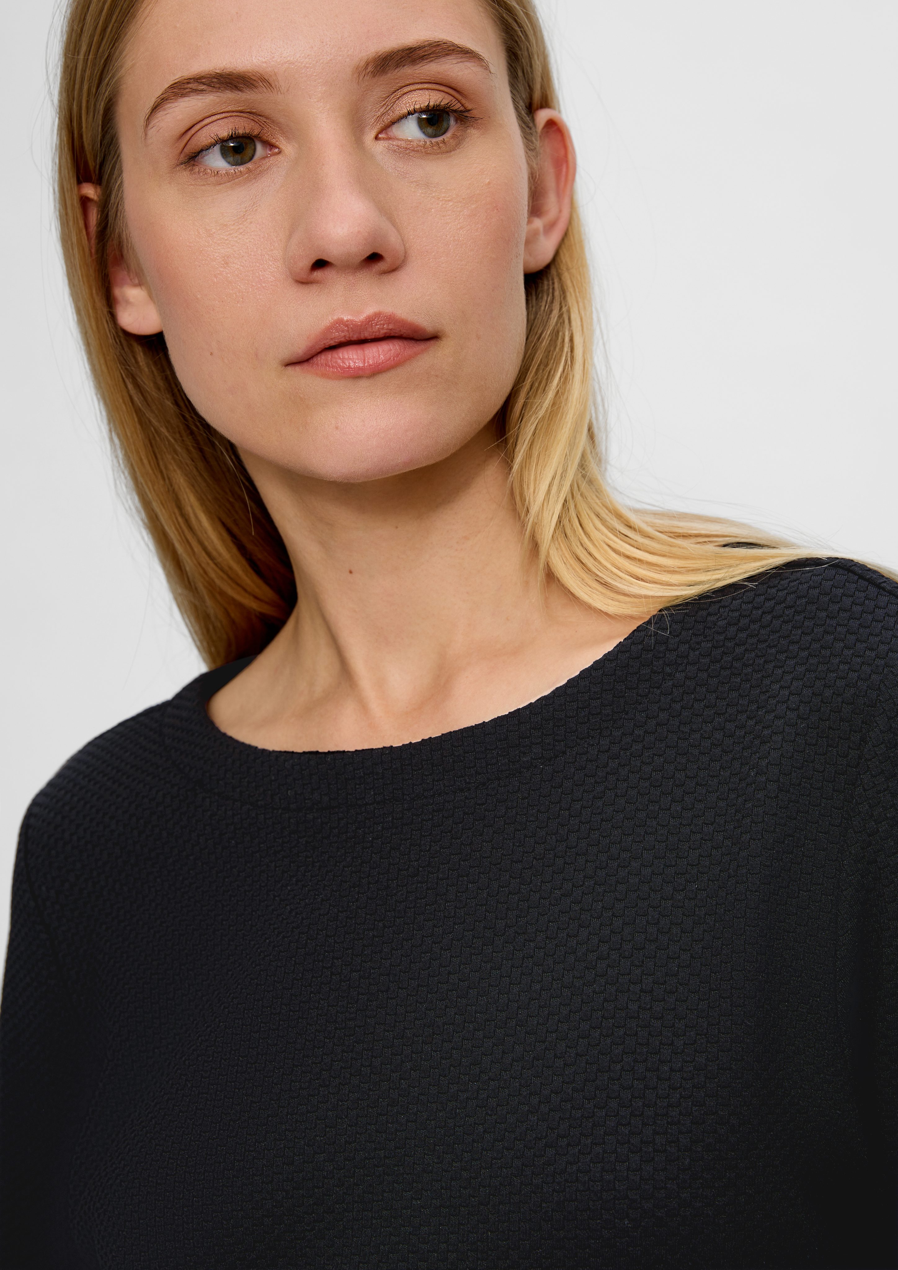 s.Oliver Sweatshirt Jacquard-Pullover aus Viskosemix günstig online kaufen
