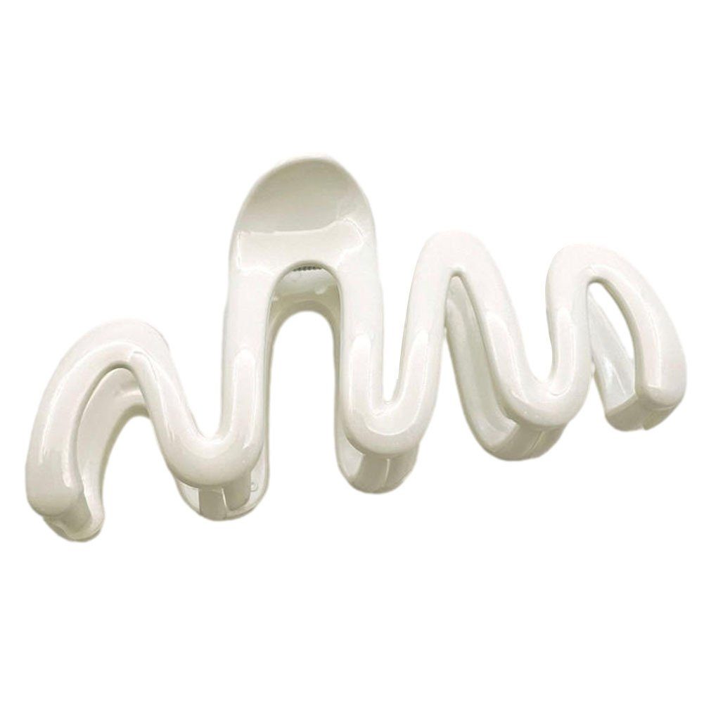 Blusmart Haarspange Haifischförmige Haarwellen-Greifklammer, Wiederverwendbare Haarnadel porcelain white