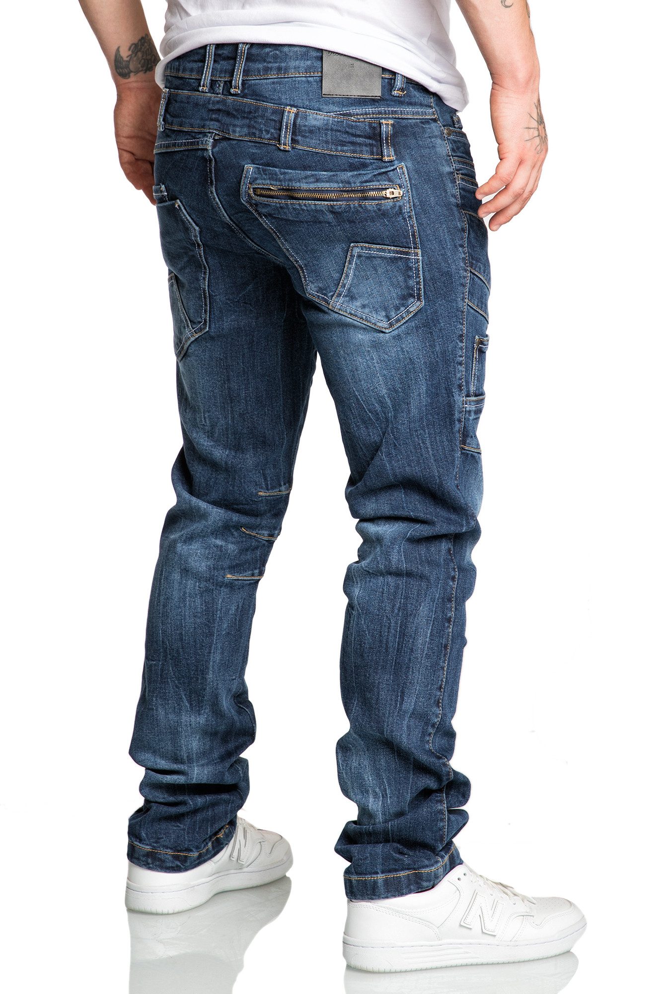Amaci&Sons Stretch-Jeans KAUAI Regular Slim Jeans Herren Regular Slim Denim Design Hose – Bild 5 von 5