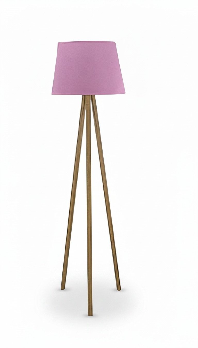 JVmoebel Stehlampe Rosa Holz Stehlampe modern eleganter Dekorationsartikel, Ohne Leuchtmittel, Rosa, Made in Europe
