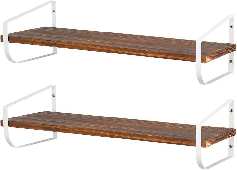 mDesign Regal Wandregal Hängeregal Schweberegal langes Holzregal mDesign 2er Set m