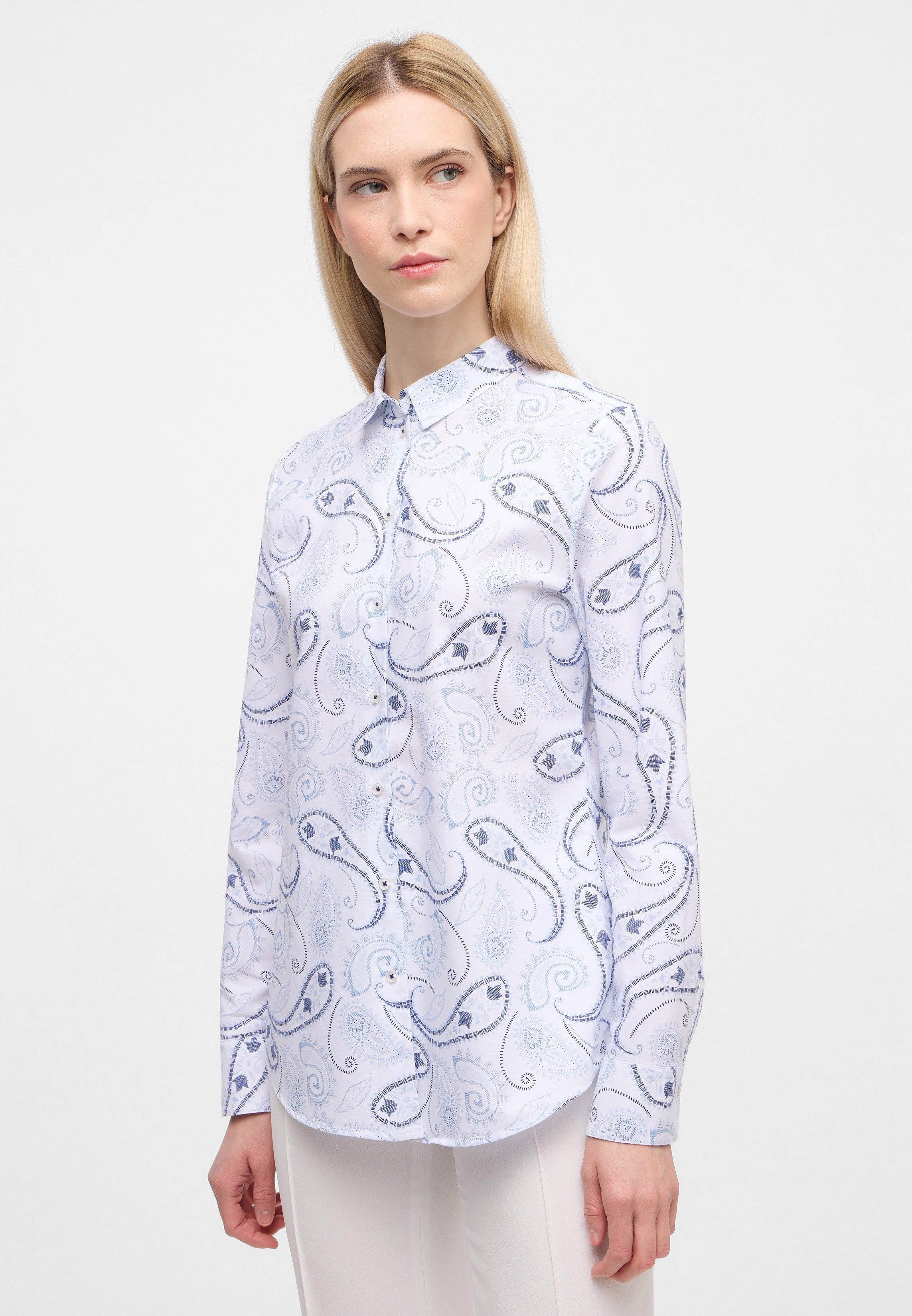 Eterna Blusentop ETERNA REGULAR FIT Langarm Bluse oxford navy 7139-19-D935
