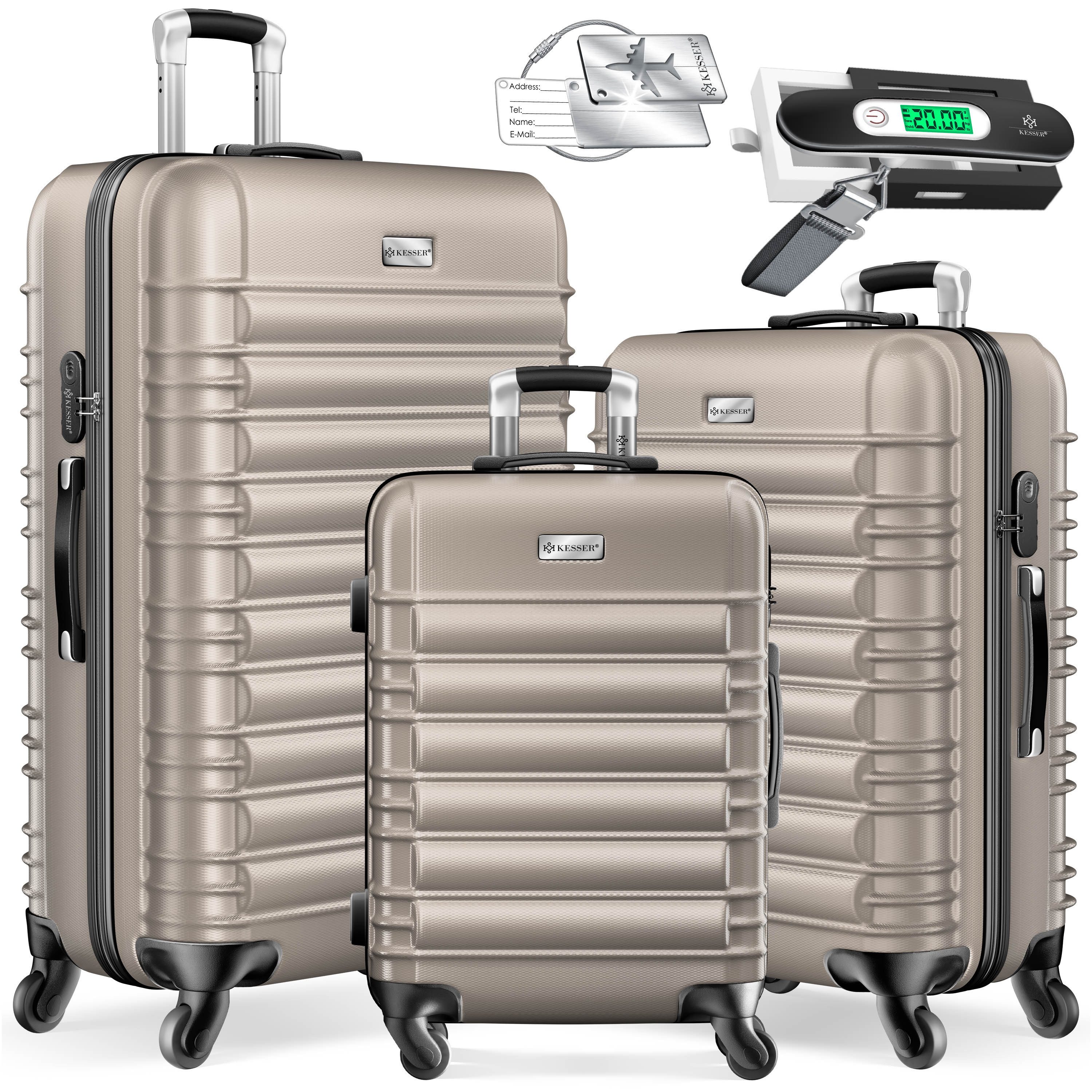 KESSER Kofferset, 4 Rollen, 3tlg. Hartschalenkofferset Hartschalenkoffer Reisekoffer Set