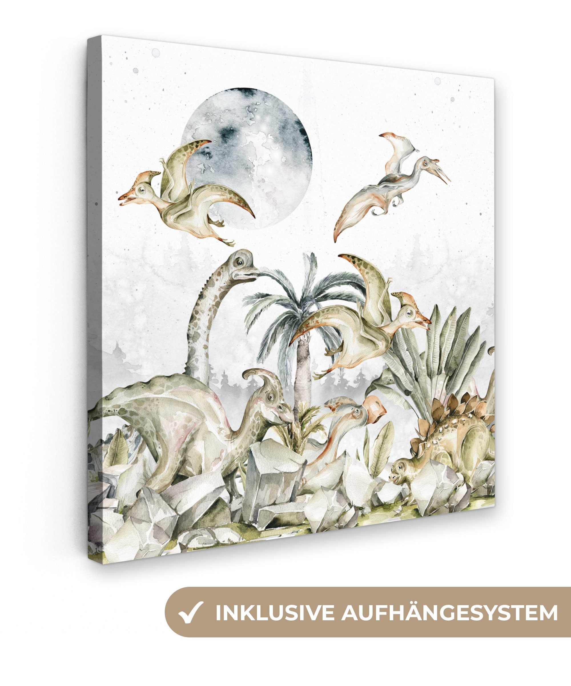 OneMillionCanvasses® Leinwandbild Dinosaurier - Kinder - günstig online kaufen