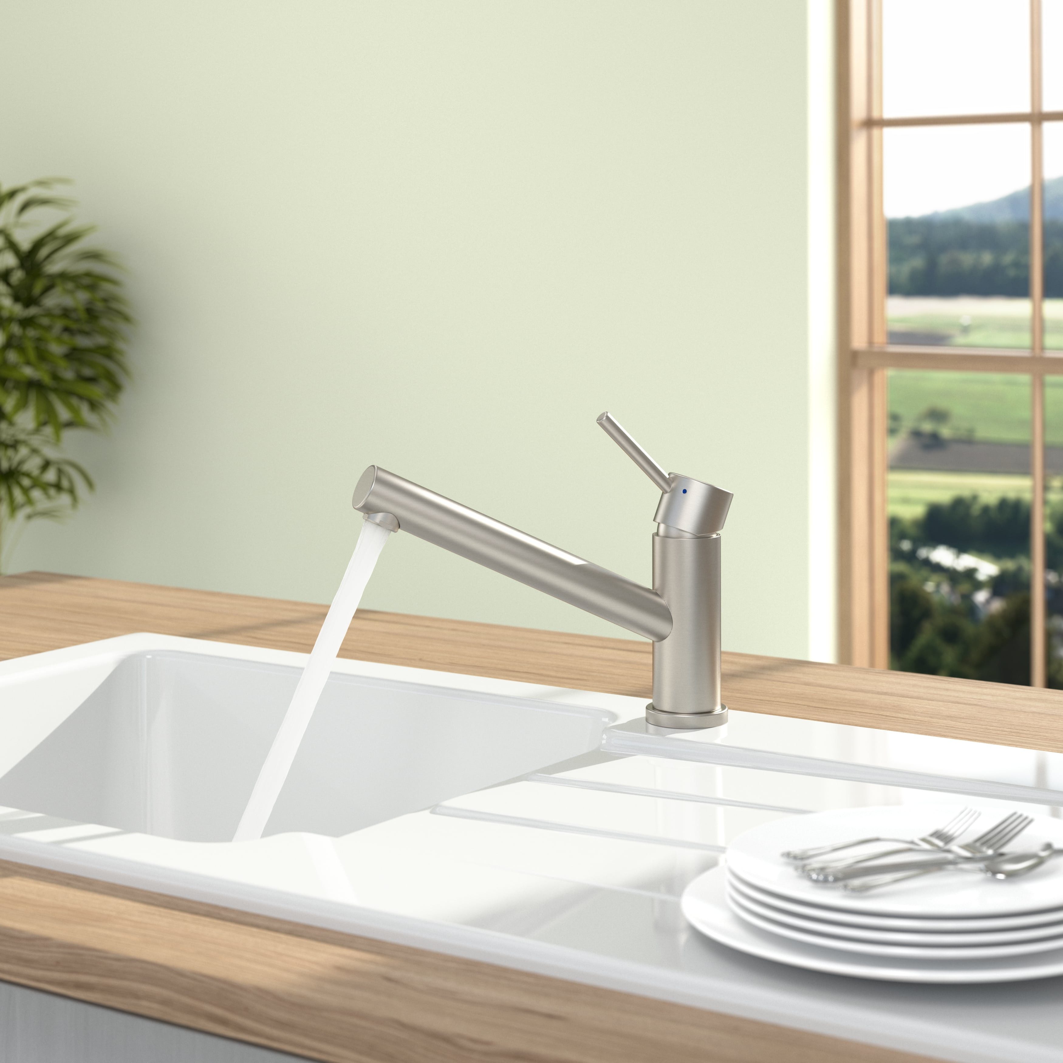Villeroy & Boch Küchenarmatur Como Hochdruck (Schwenkbarer Auslauf) Wasserhan mit Keramikkartusche und 360° Schwenkbereich