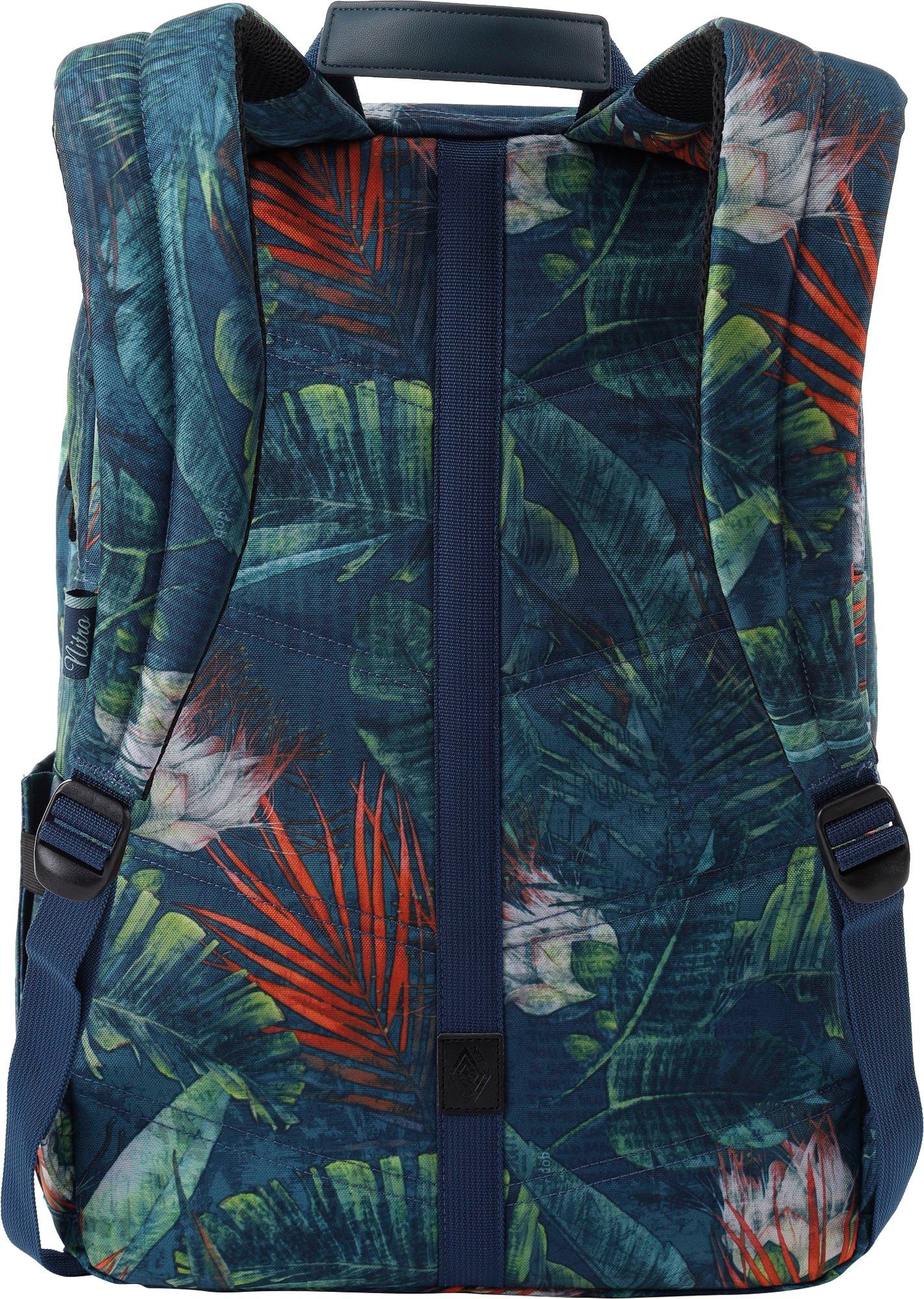 Daypack, Freizeitrucksack Tropical im Plus, Alltagsrucksack, Streetpack NITRO Urban Retro-Look, Schulrucksack