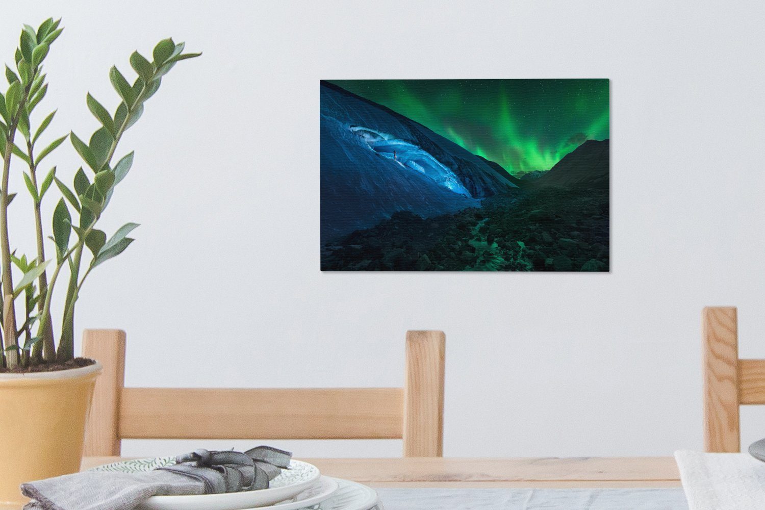 Leinwandbild Athabasca-Gletscher St), Polarlicht in Wanddeko, Kanada, (1 cm über Aufhängefertig, Leinwandbilder, Wandbild dem OneMillionCanvasses® 30x20
