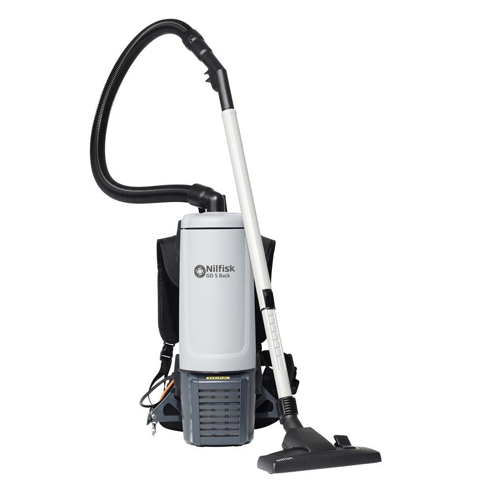 Nilfisk Bodenstaubsauger Gewerbesauger GD5 BACK HEPA Basic EU, Rückentragesauger, 5 Liter Filterbeutel, mit 15 m Kabel