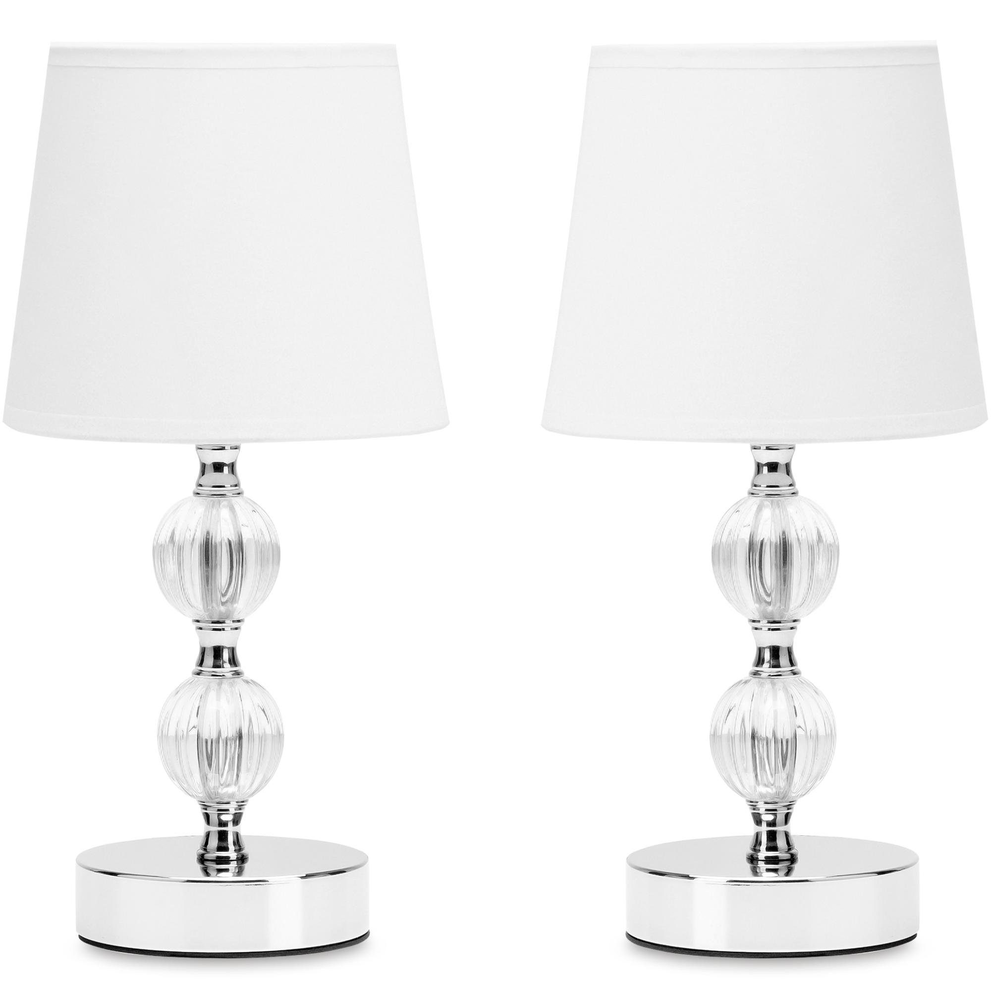Konsimo Tischleuchte VULGA Tischlampe, ohne Leuchtmittel, elegante Lampe, mit einem Glasfuß weiß/transparent