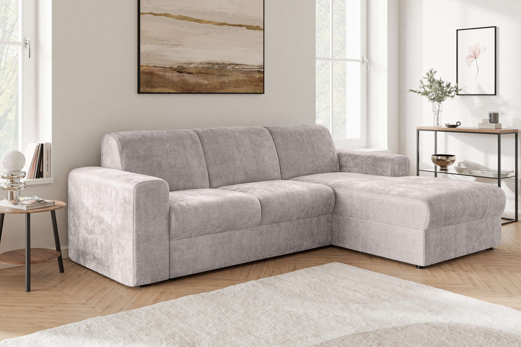OTTO home Ecksofa BORNHOLM 2.0 L-Form, Breite 220 cm, Verlässliche Qualität, Chenille, Recamiere links/rechts bestellbar, Bezug - Chenille oder Struktur