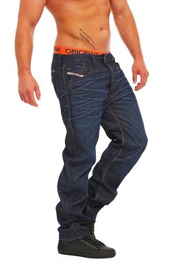 Diesel Straight-Jeans Diesel Herren Regular Straight Jeans Bravefort 0806W 5 Pocket Style, Dark Wash, Länge: inch 32