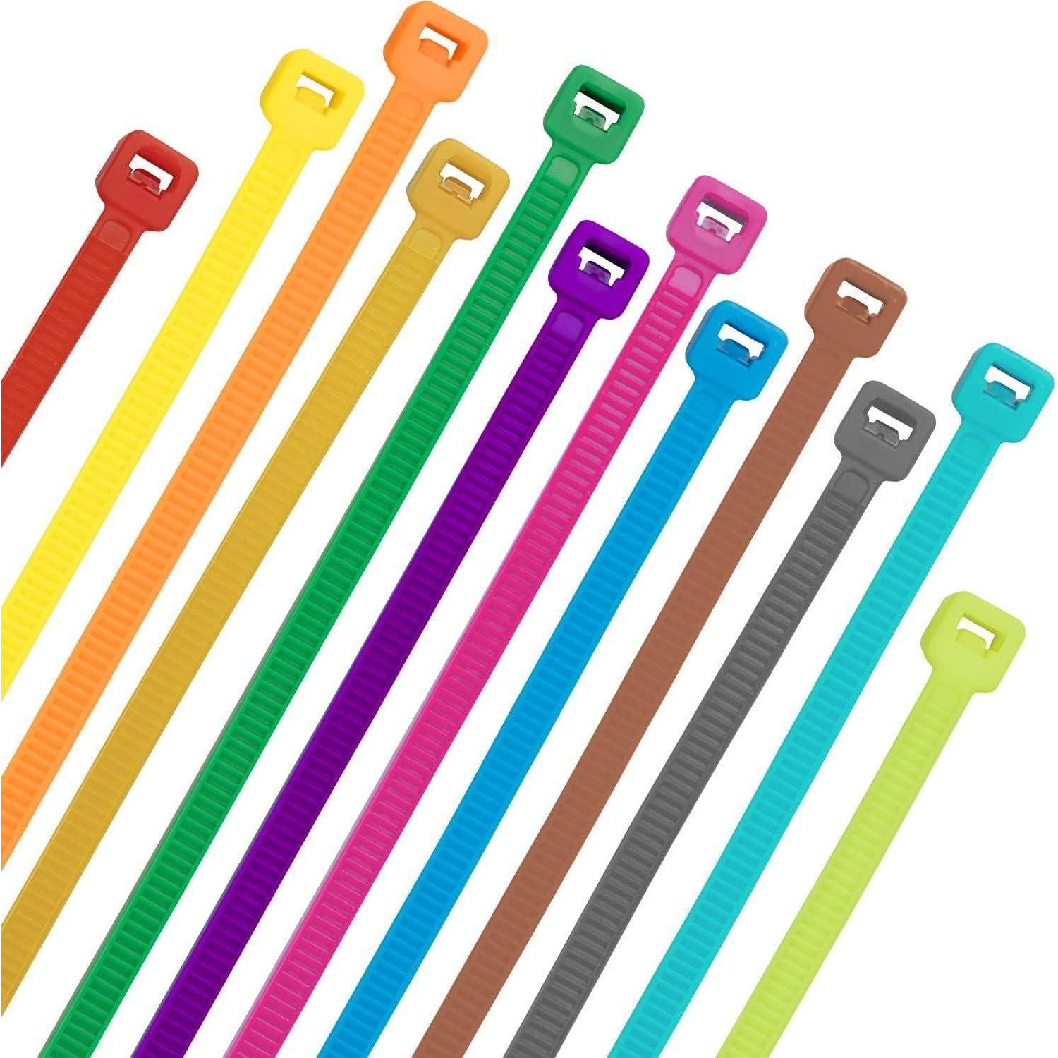 LuxusKollektion Kabelbinder Kabelbinder 1200 Stück farbig bunt 12 Farben 200mm x 4.8mm Mehrfarbig