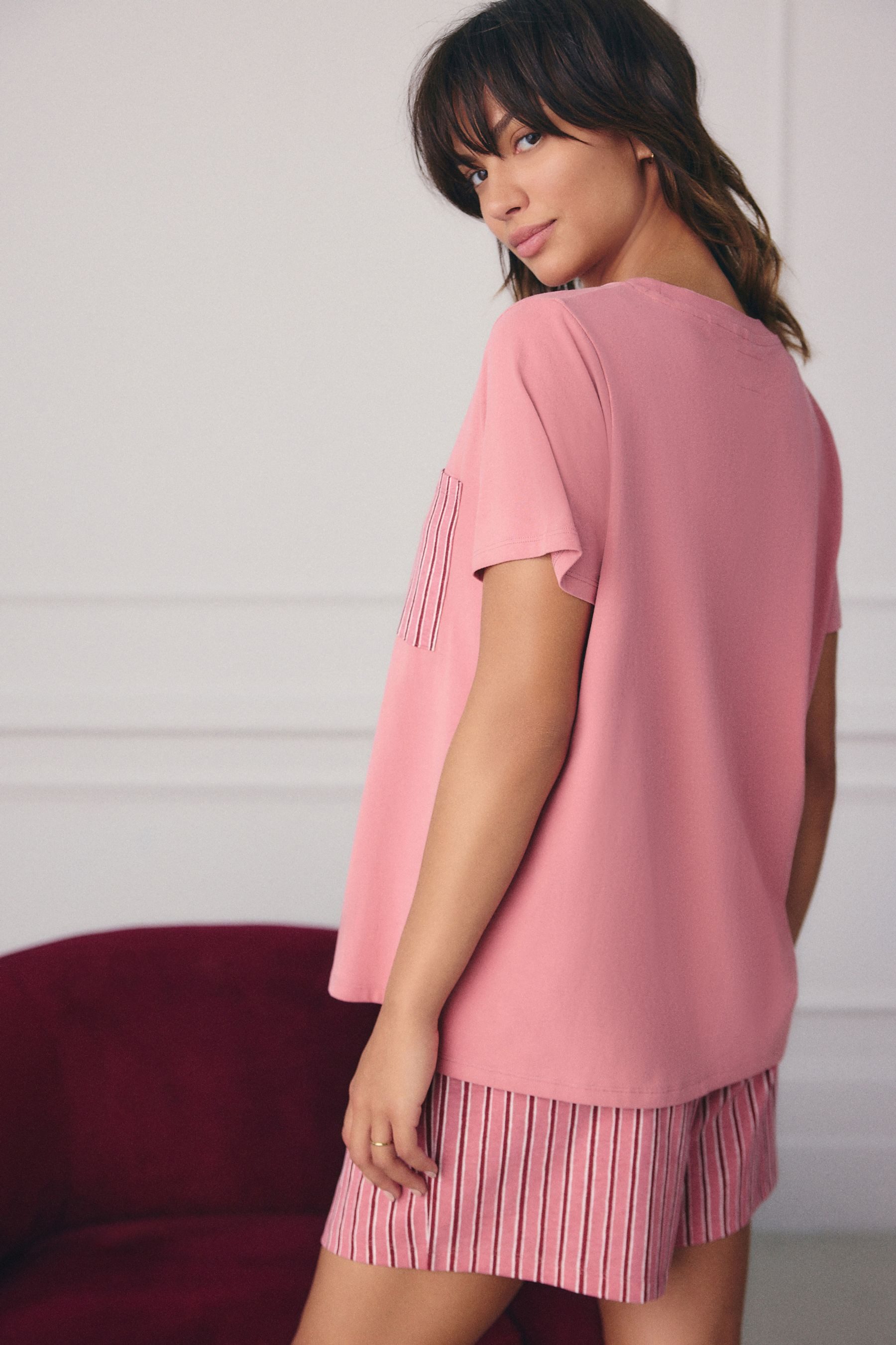 Next Pyjama Kurzärmliger Pyjama aus Baumwolle, günstig online kaufen