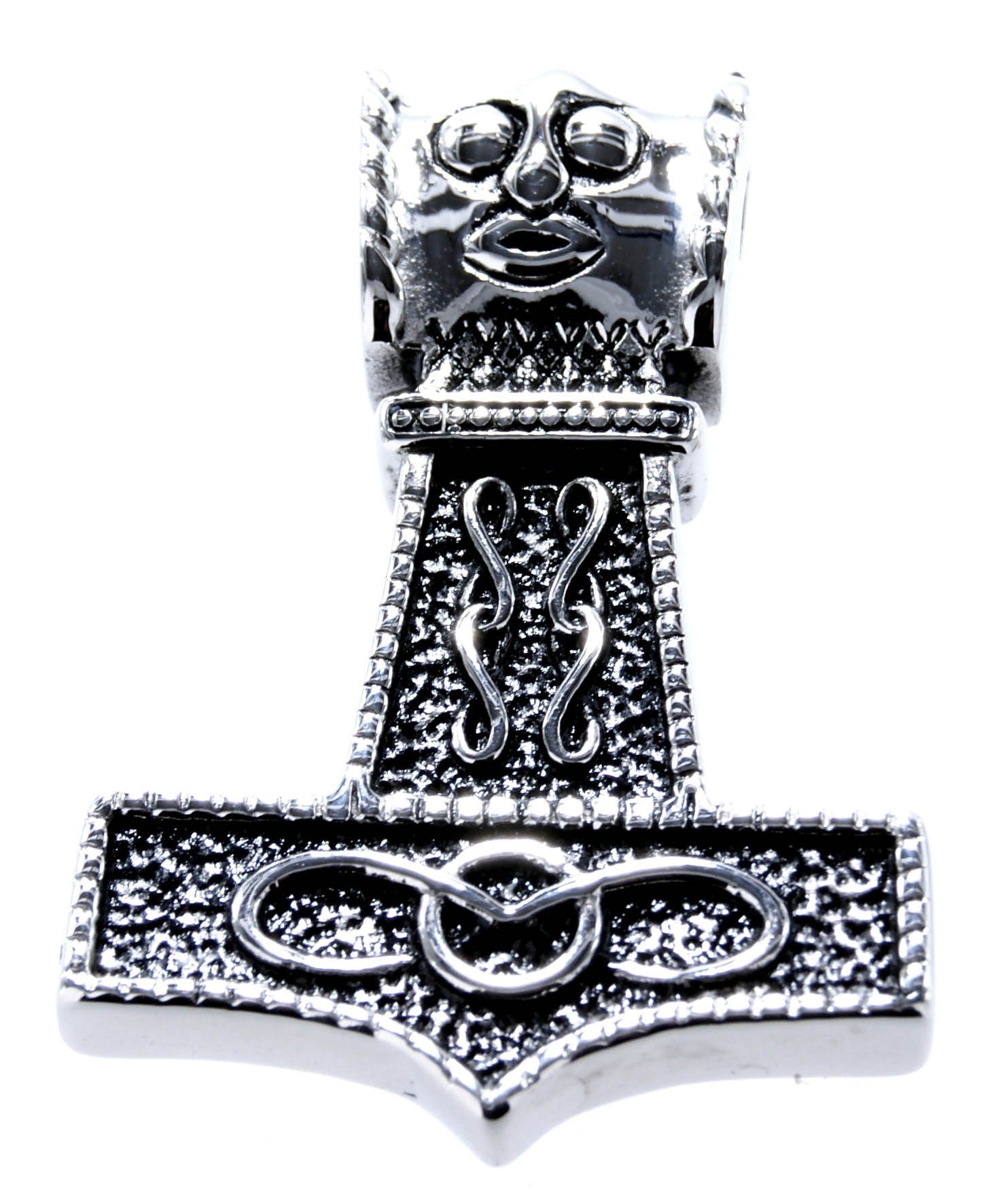 Kiss Anhänger of Edelstahl Thor Leather Hammer Kettenanhänger Thorshammer Mjölnir Thorhammer