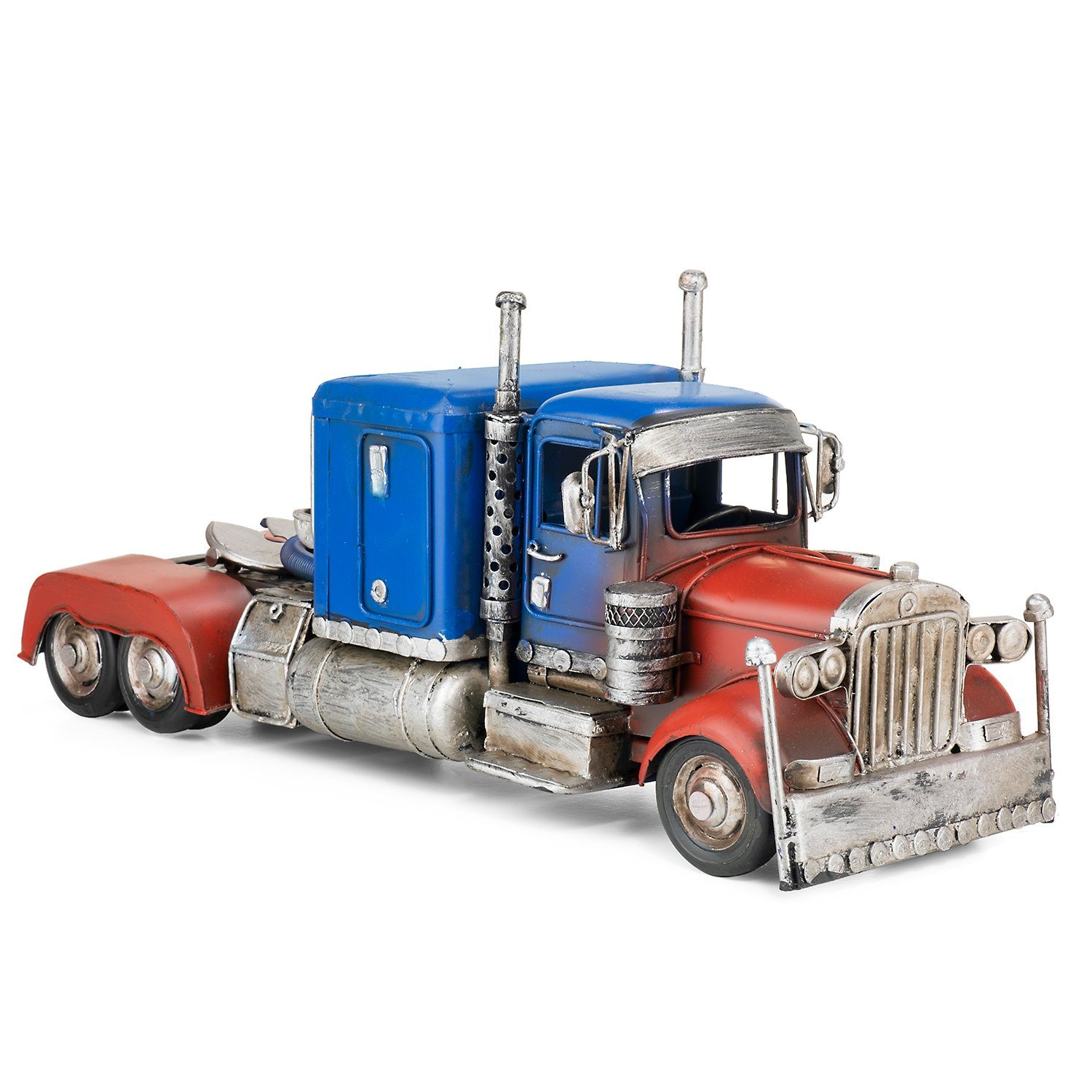 Moritz Dekoobjekt Blech Truck blau / rot Retro