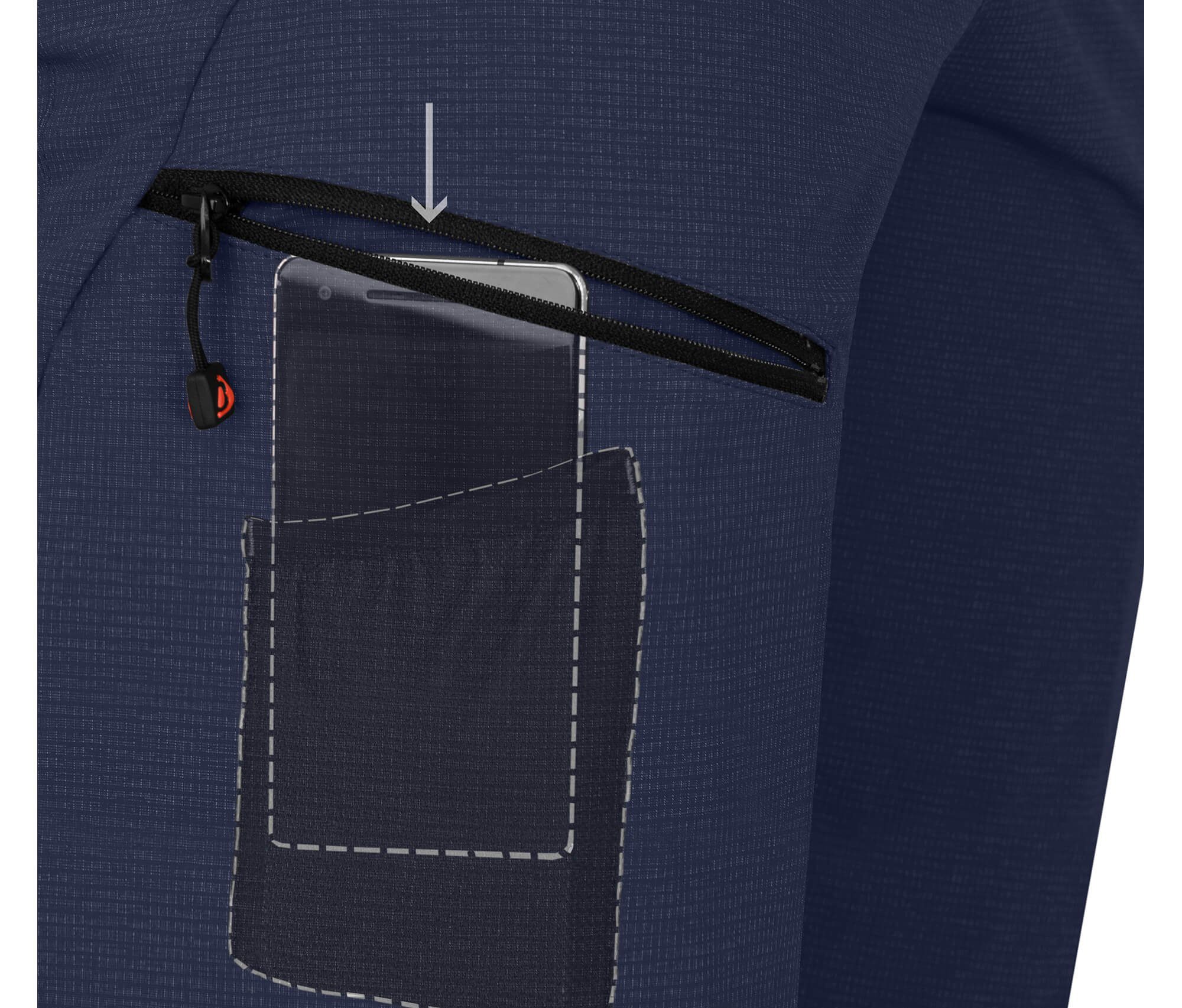 Bergson Outdoorhose LEBIKO Doppel Zipp-Off mit T-ZIPP Herren Wanderhose, robust elastisch, Langgrößen, peacoat blau