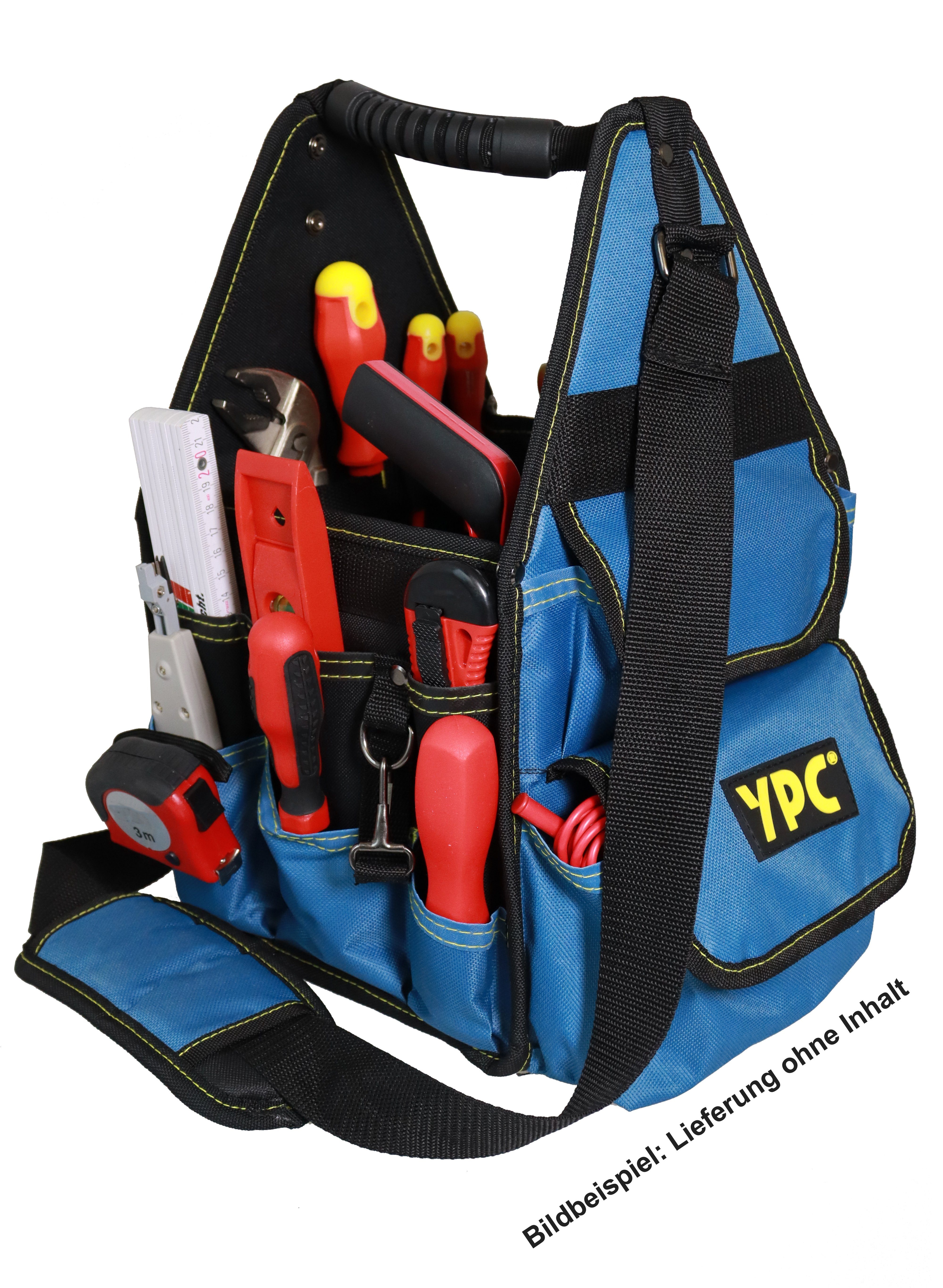 Haltern, Blau Werkzeugtasche Werkzeugtasche, Tragetasche kg Einschüben L, offene "Henchman" mit für Werkzeugkorb Tragkraft, und YPC 46x23x23cm, Fächern Werkzeug 10