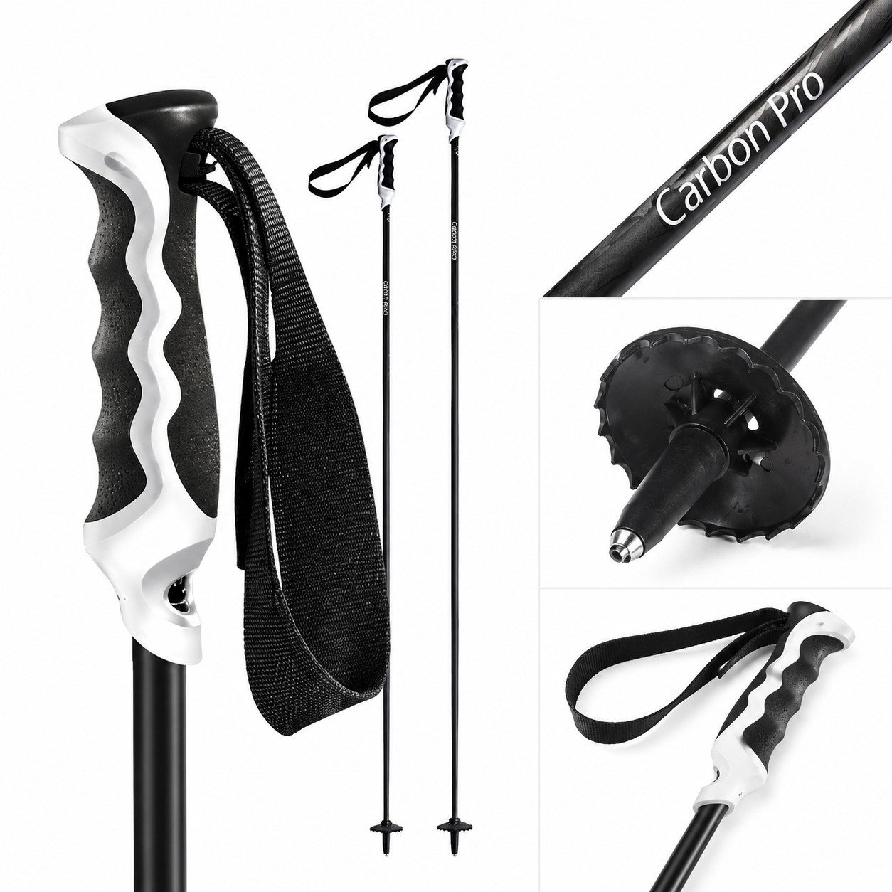 Komperdell Skistöcke Komperdell Alpin Carbon Skistöcke Duplo-Griff Ski Pole Carbon