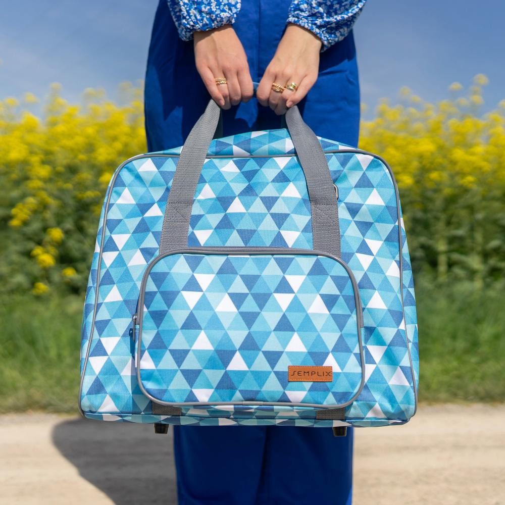 Semplix Nähmaschinentasche - Overlocktasche Diamond Design (petrol/türkis)