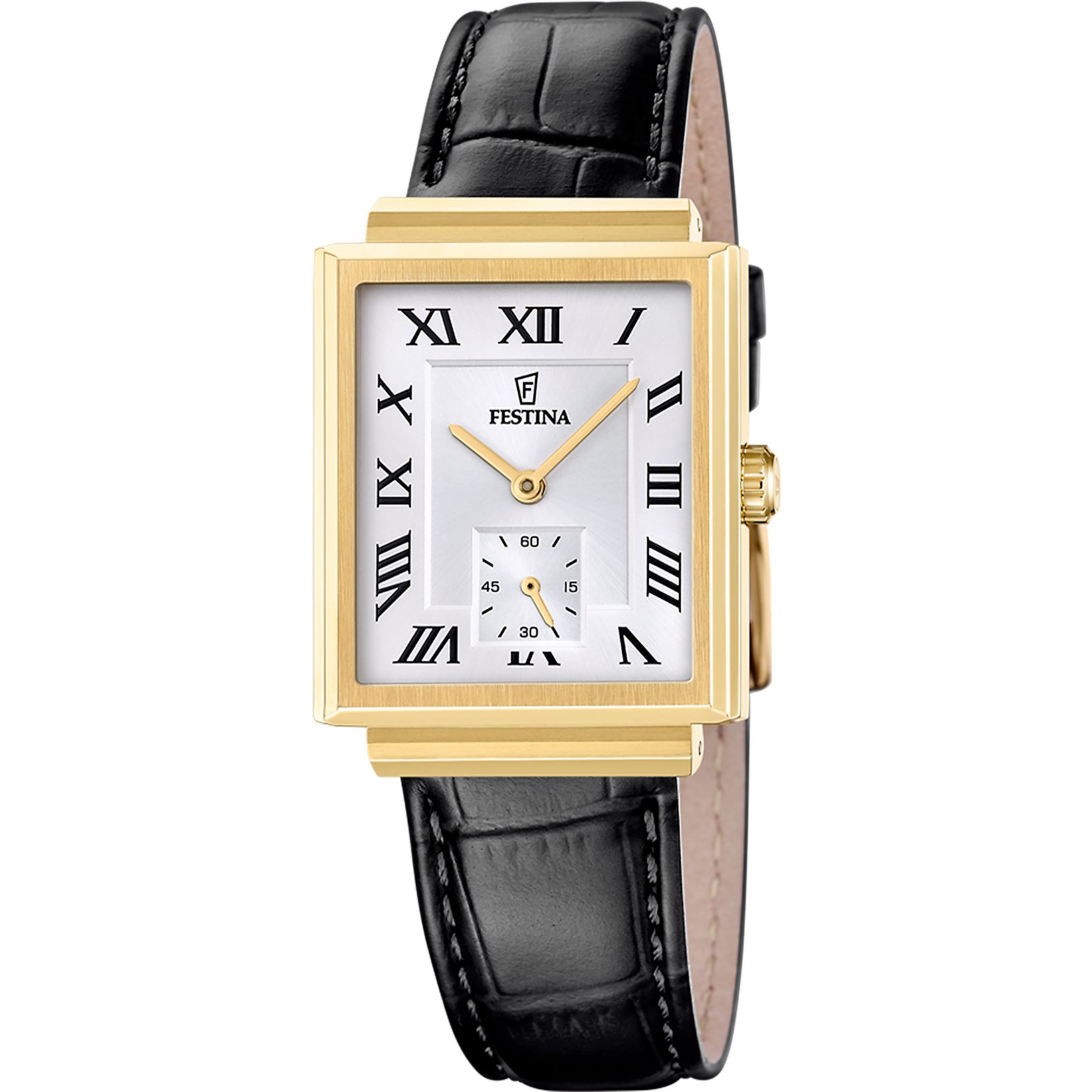 Festina Quarzuhr On the Square F20776_1, Armbanduhr, Damenuhr, Herrenuhr, Lederarmband, analog